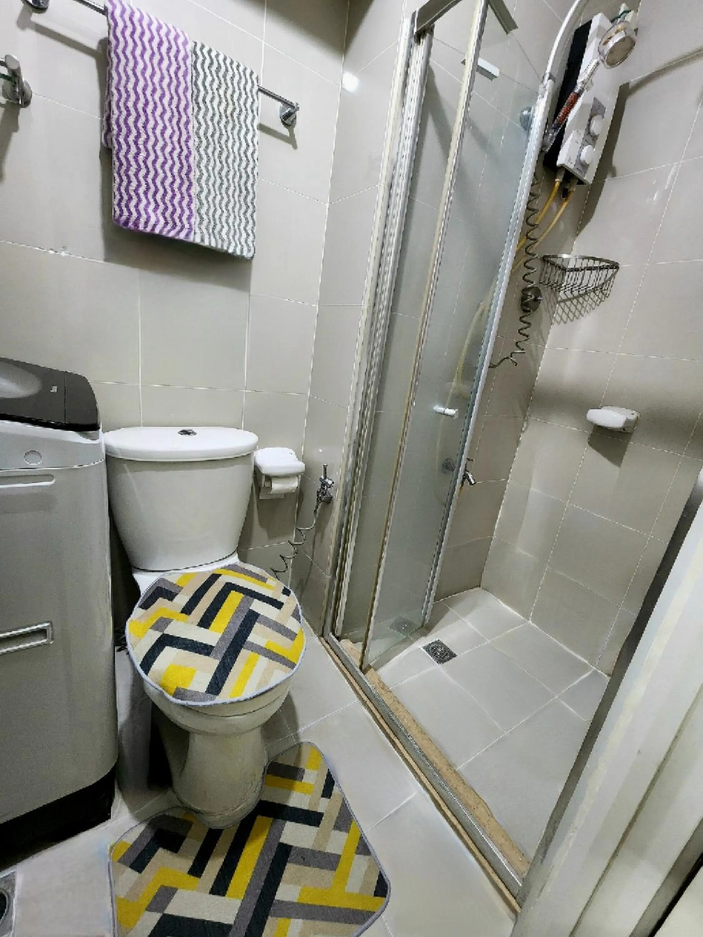 Shower in Elegant Studio at Grass Residences 1-5 persons only, Quezon City