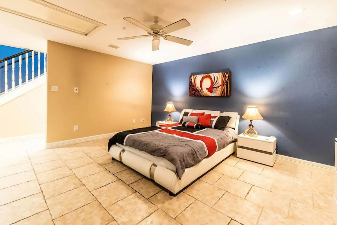 Bedroom, Bed in Huge 6 Bedroom with Pool, Spa, 85 Inch TV, Game Room