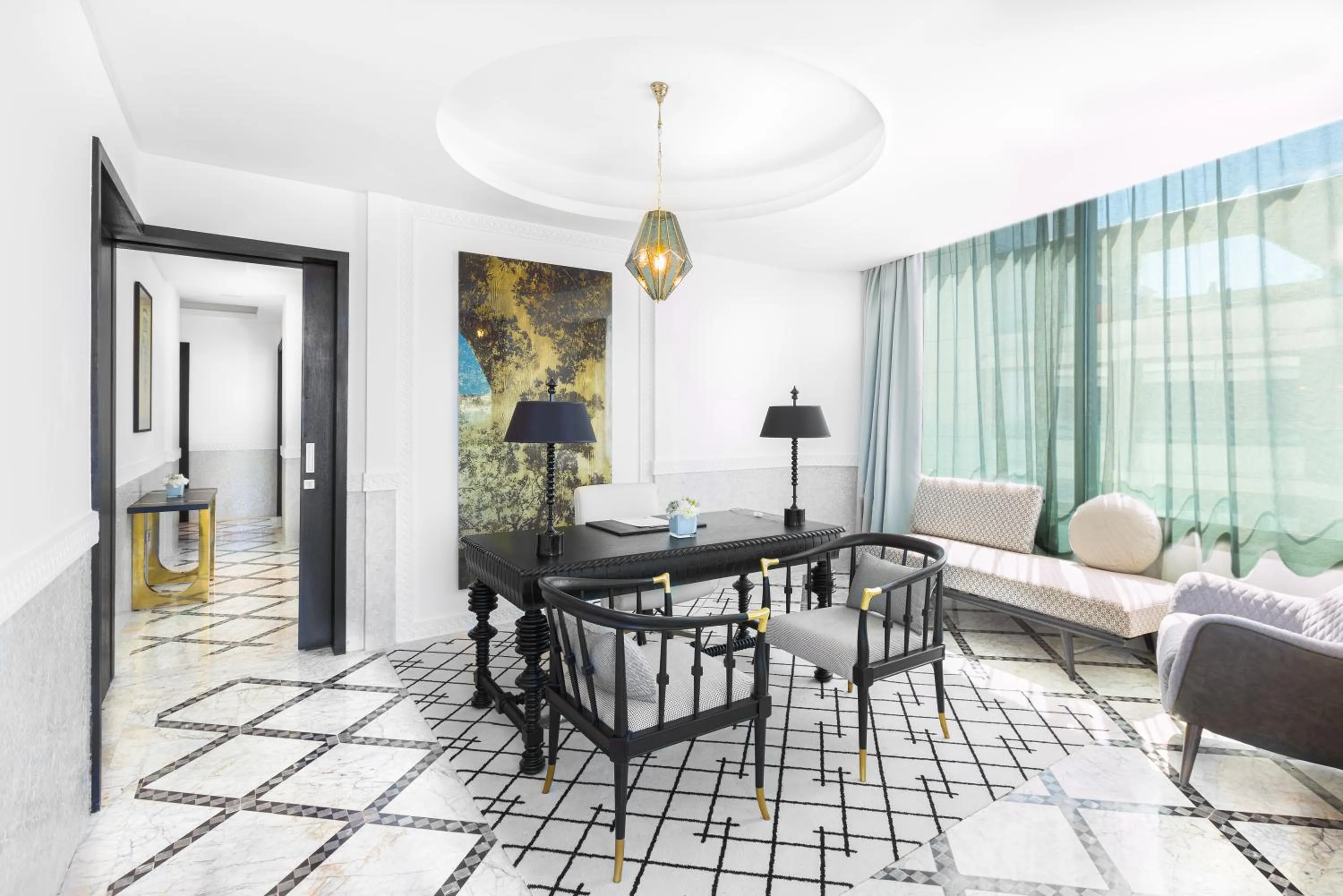 Seating area, Bed in Fairmont La Marina Rabat Sale Hotel