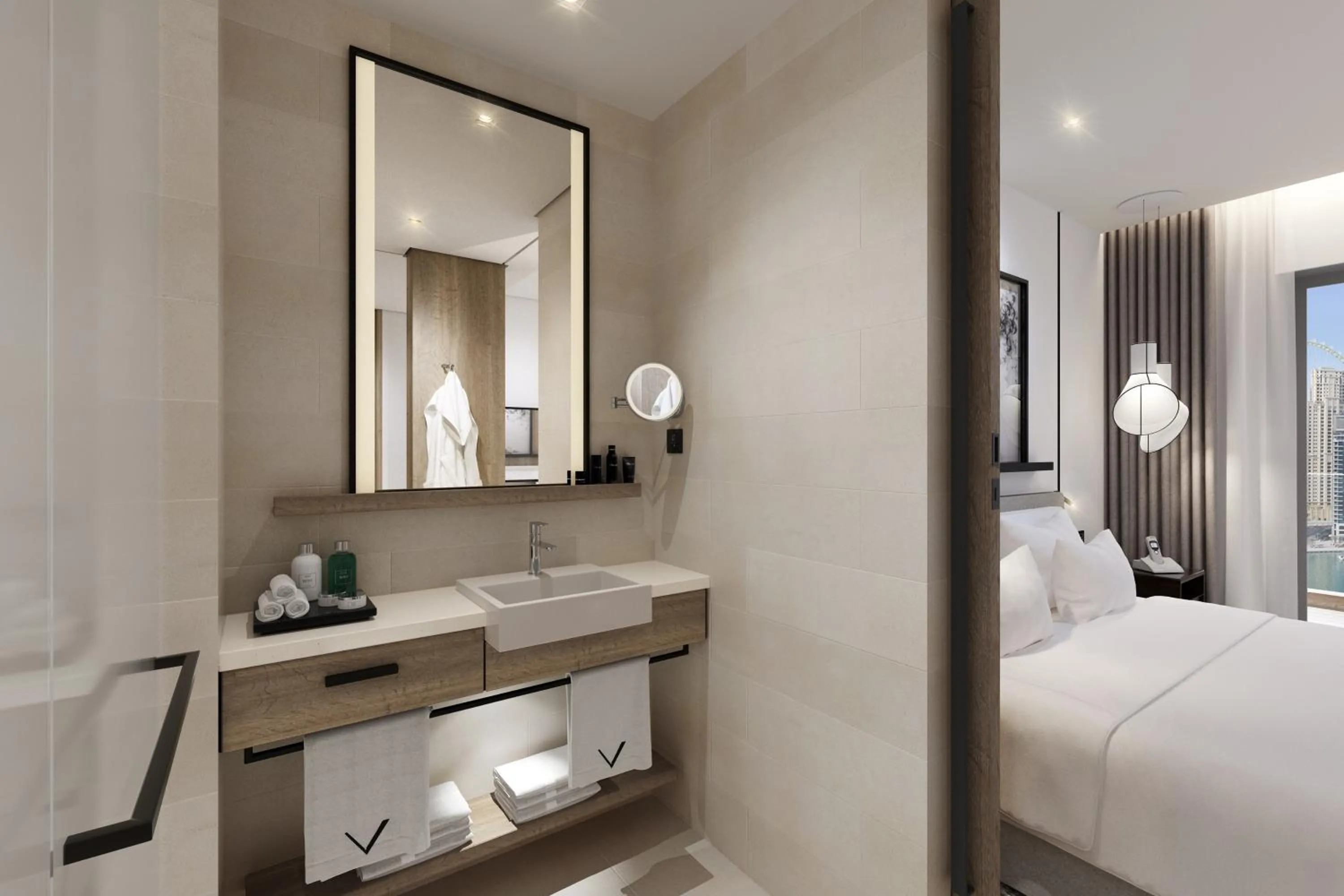 Bedroom, Bed in Vida Dubai Marina & Yacht Club