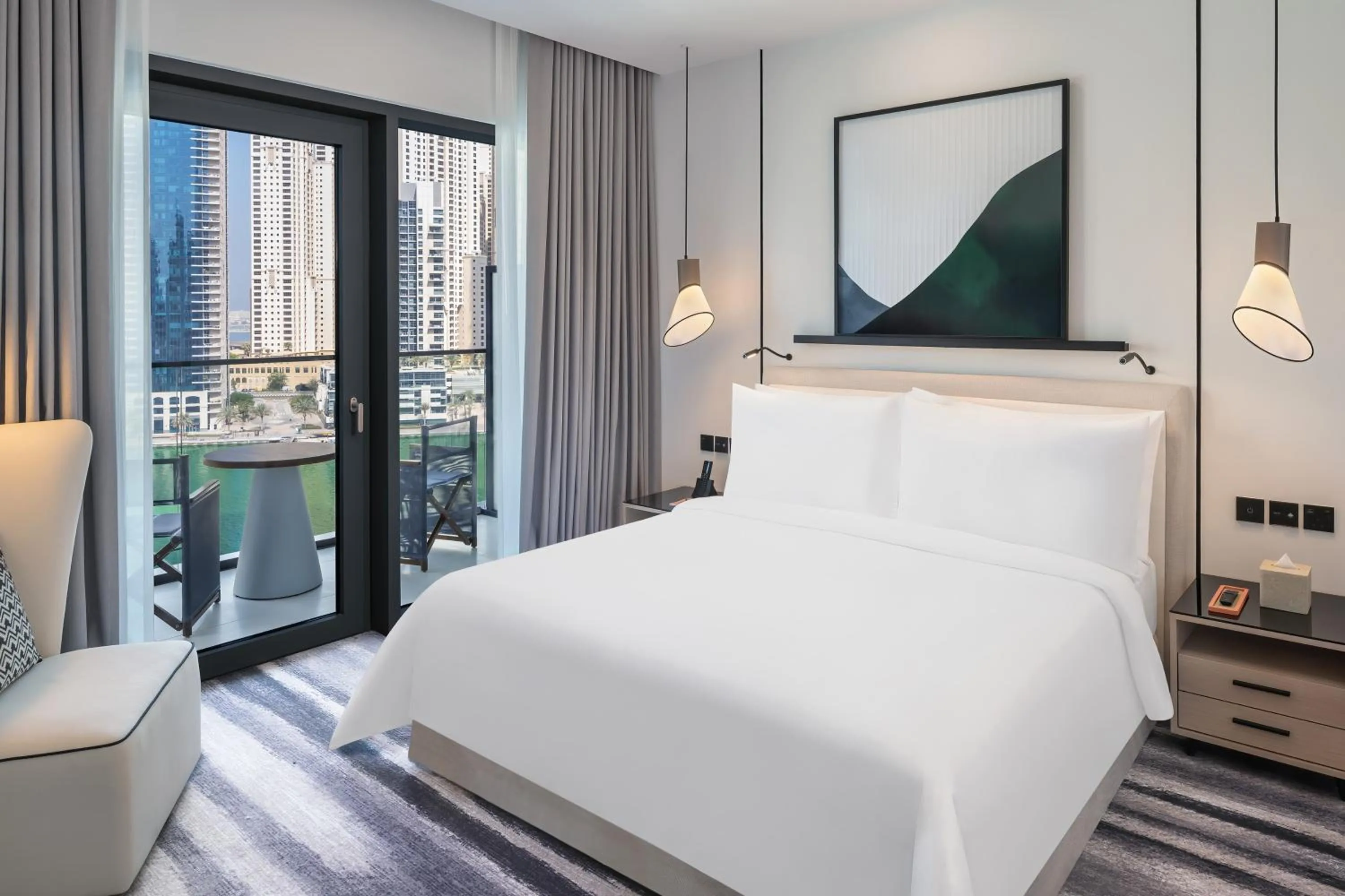 Bed in Vida Dubai Marina & Yacht Club