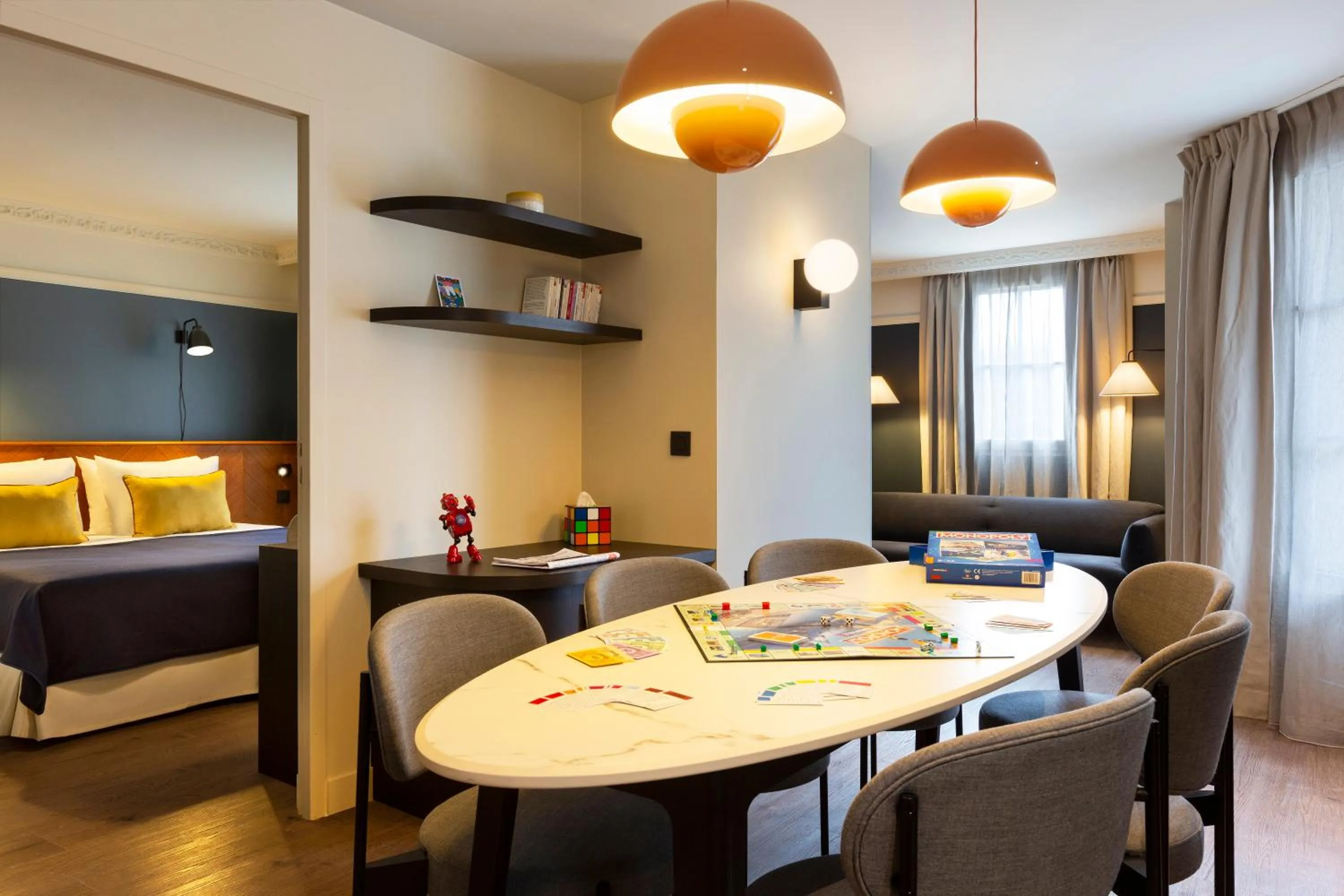 Living room, Bed in RockyPop Grenoble Appartements