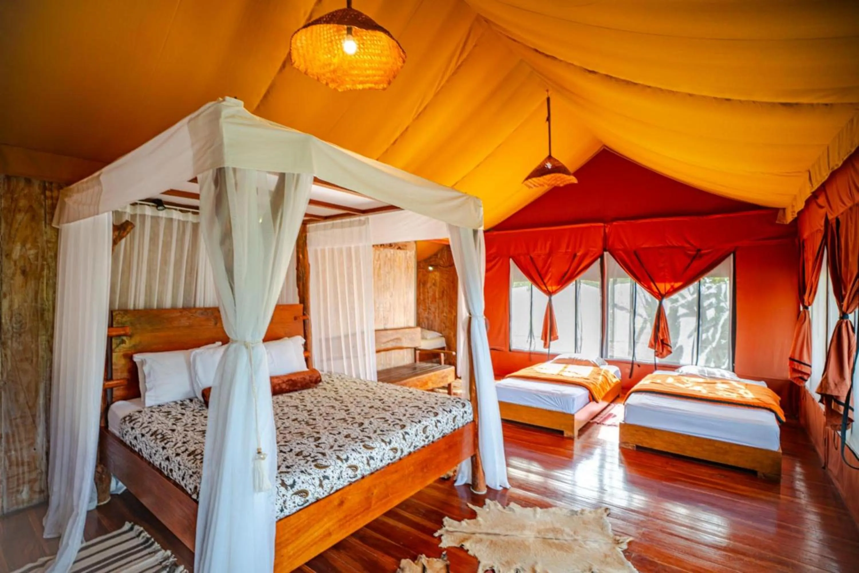 Bed in Sang Giri Mountain Tent Resort