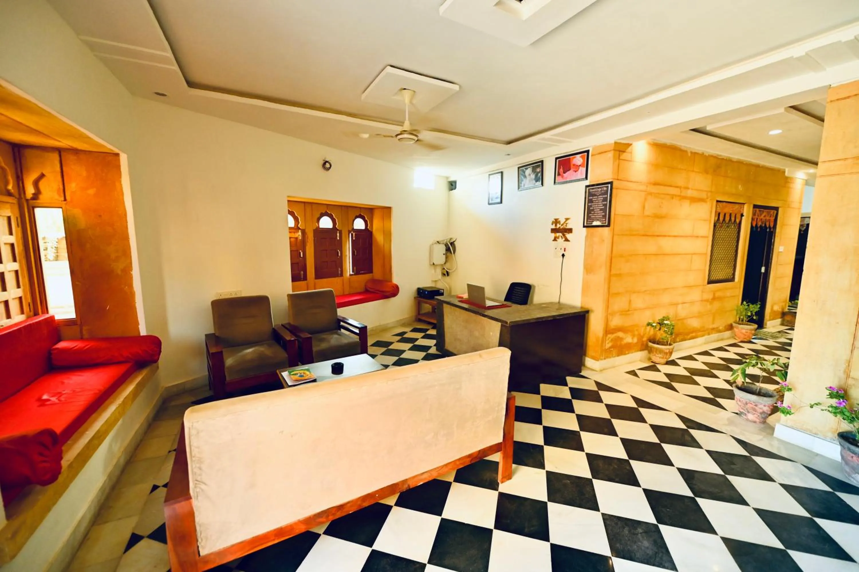 Lobby or reception in kings villa Jaisalmer