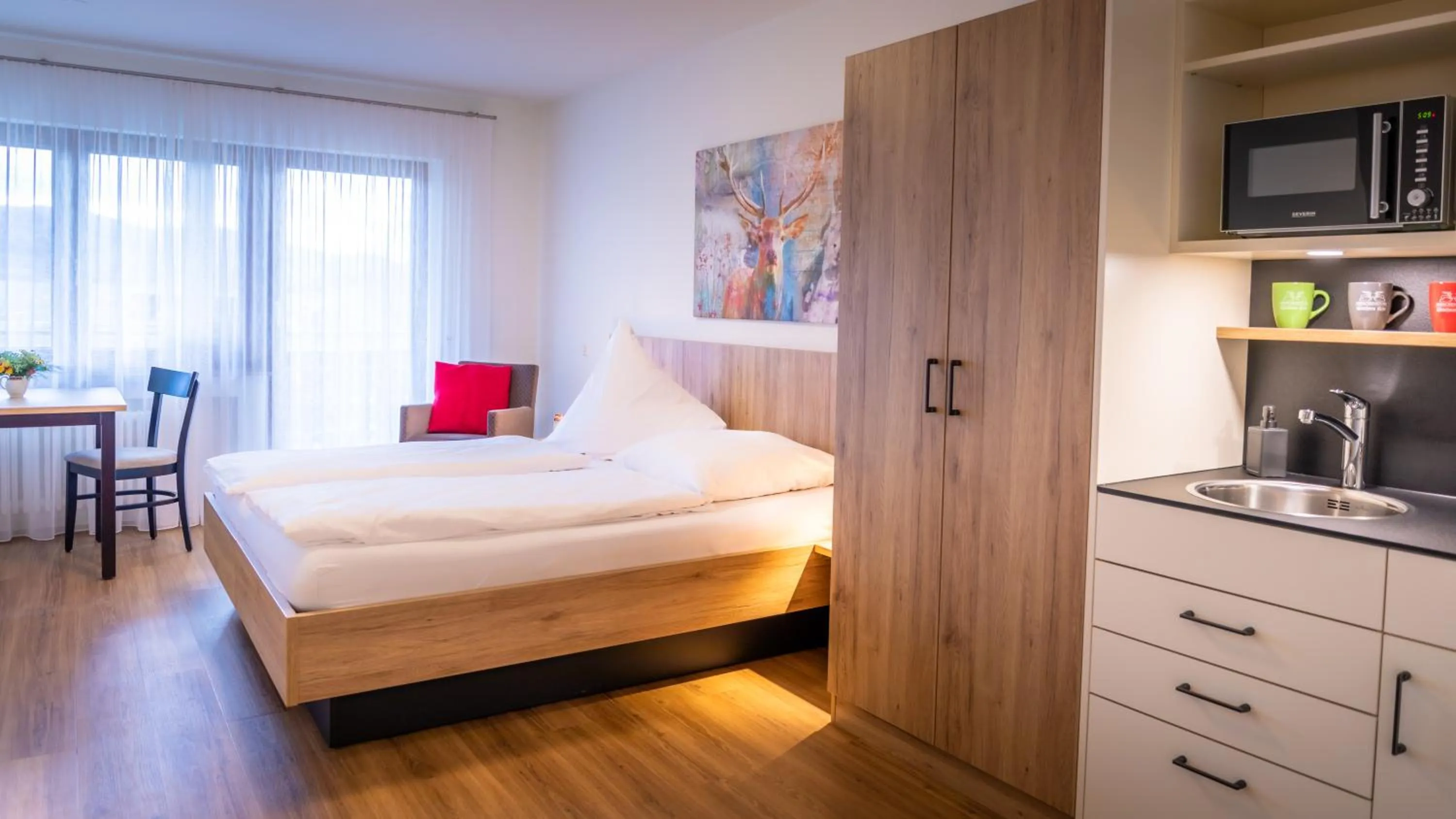 Bed in Gasthaus Hirschenstube & Gästehaus Gehri