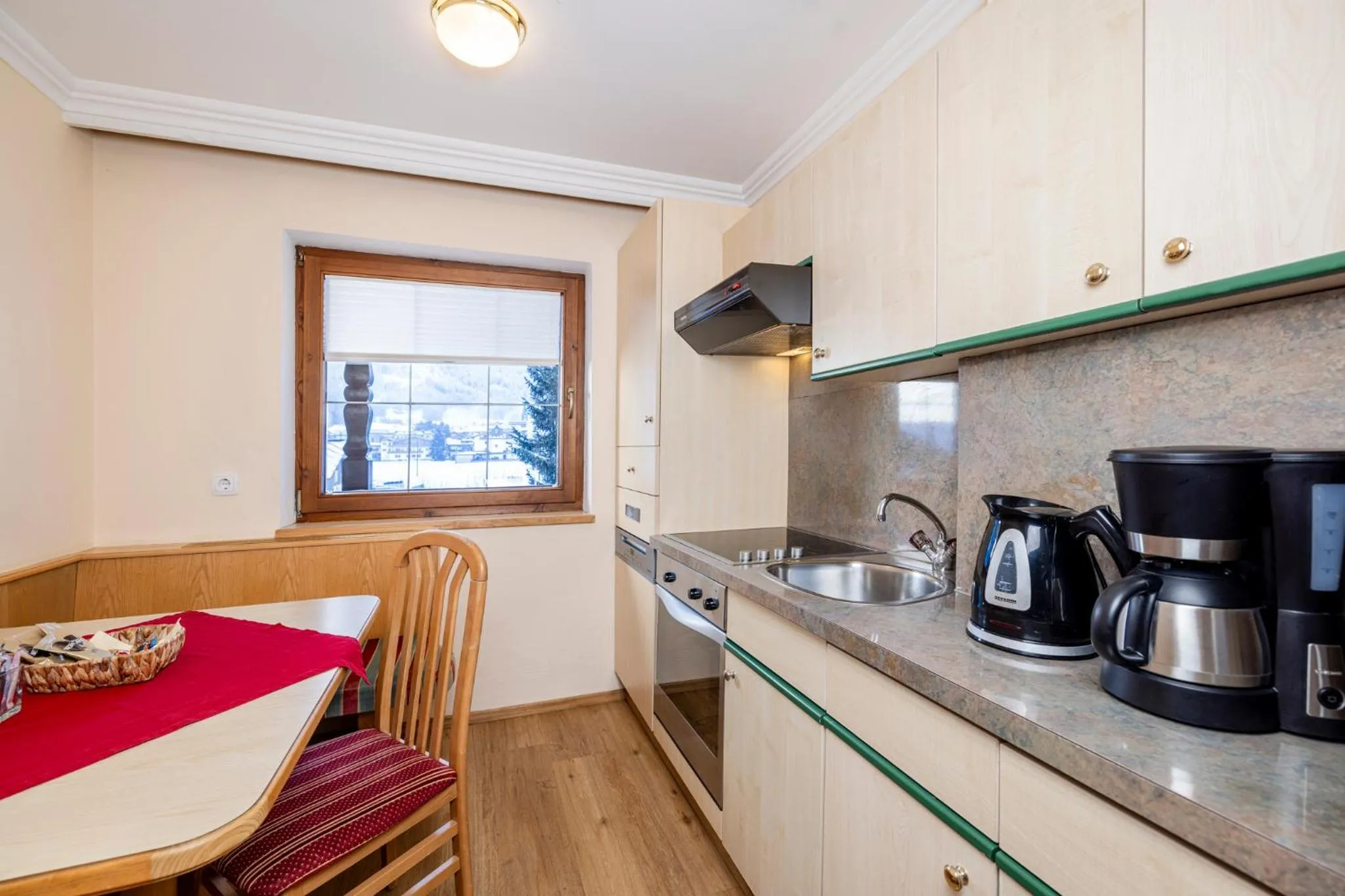 Kitchen or kitchenette in Aparthotel Landhaus St. Joseph (Indoor Pool)