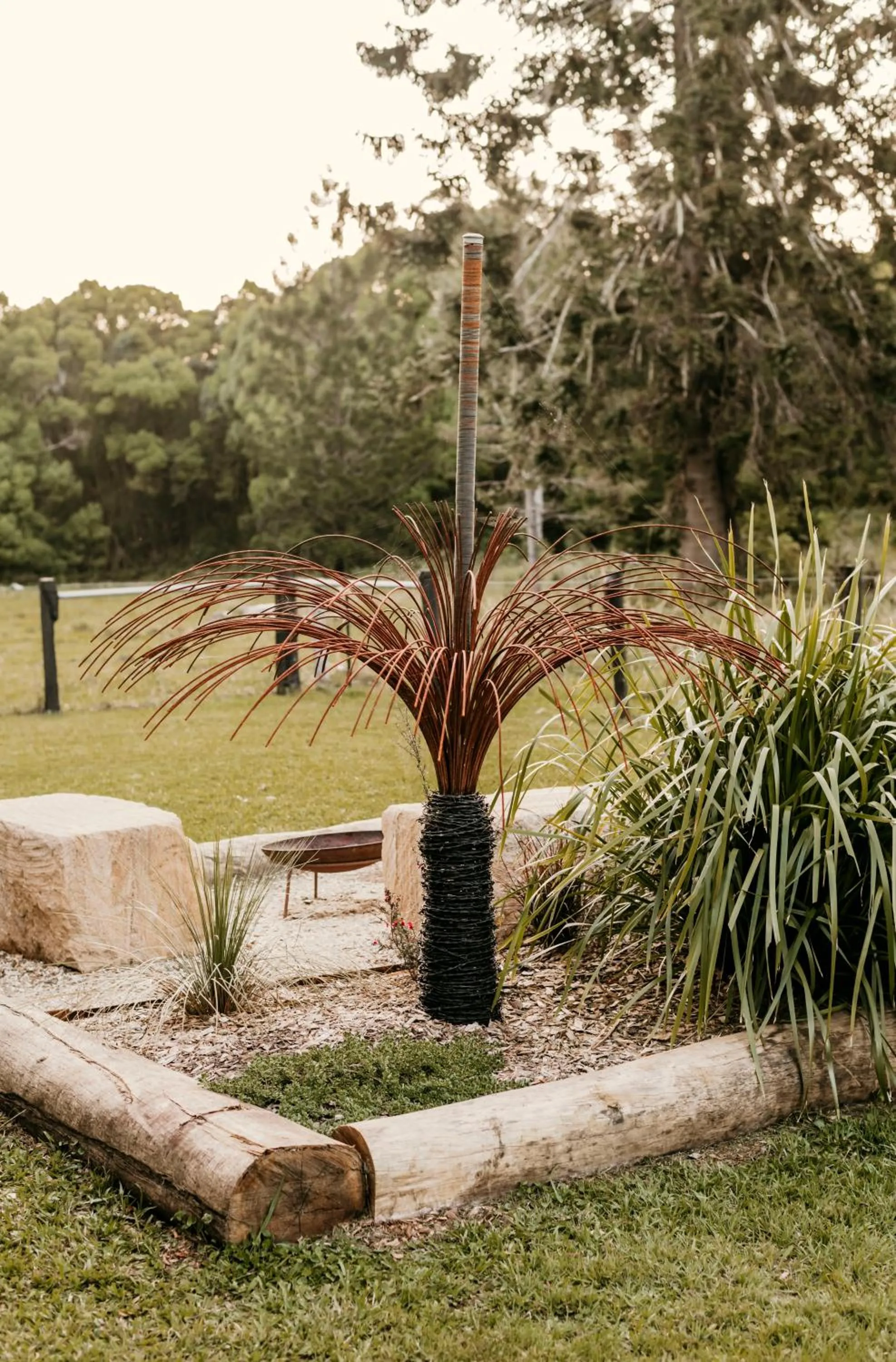 fireplace in Contained in Nimbin Accommodation