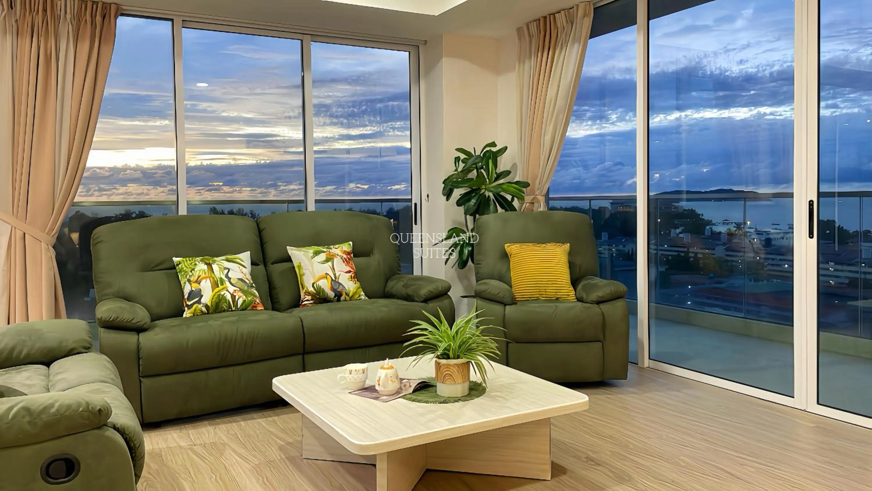 Living room in QUEENSLAND SUITES at Aru Suites, Kota Kinabalu