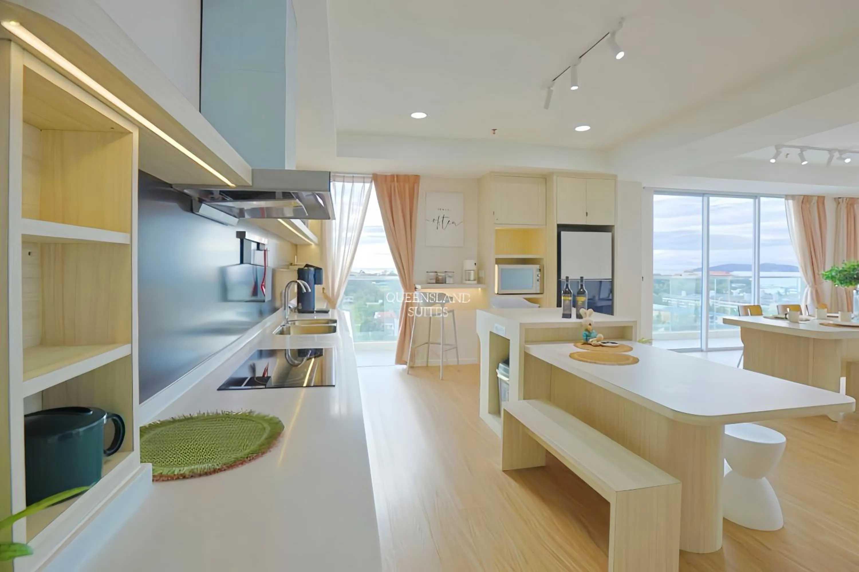 Kitchen or kitchenette in QUEENSLAND SUITES at Aru Suites, Kota Kinabalu