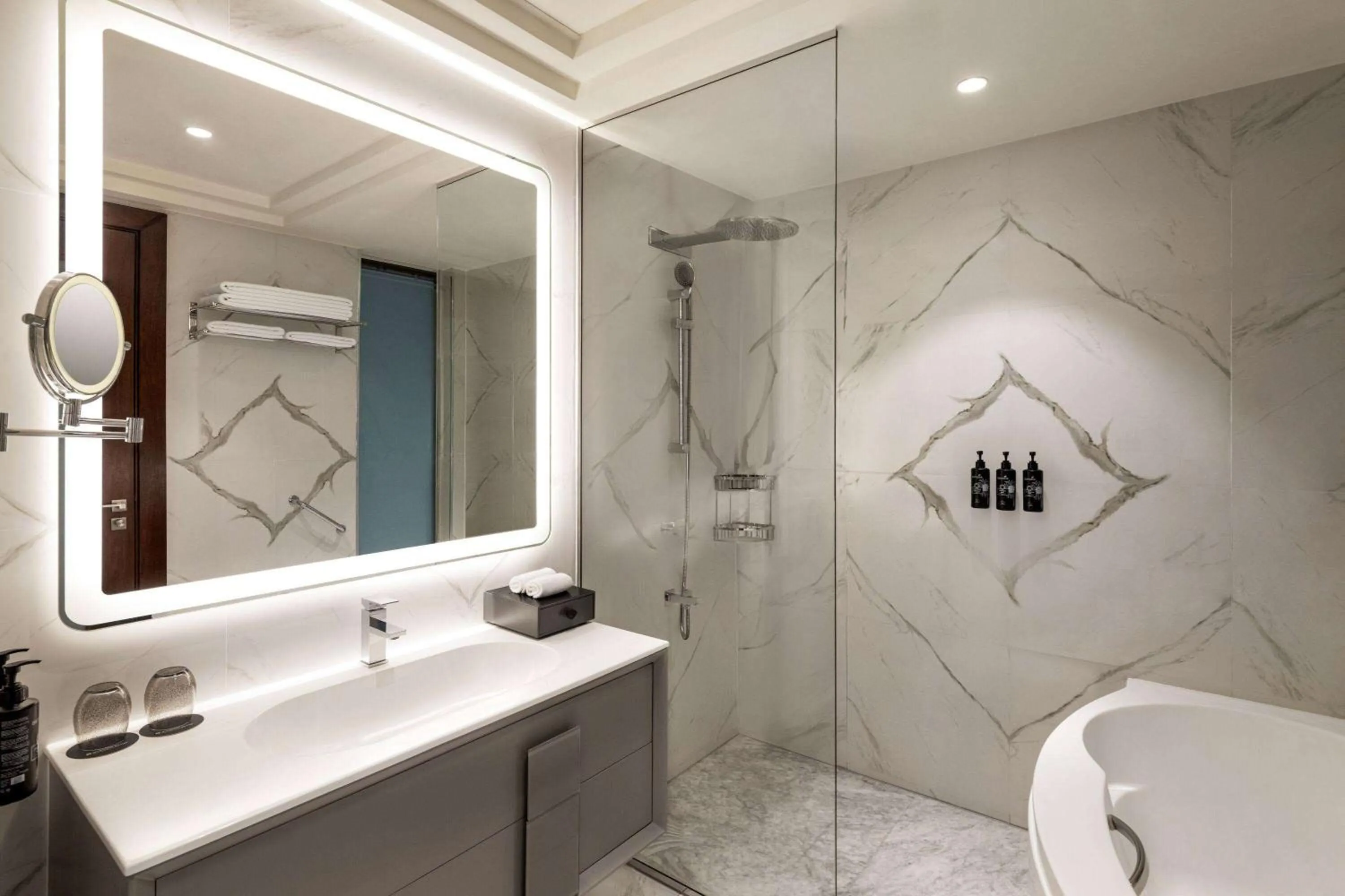 Bathroom in Wyndham Grand Doha West Bay Beach