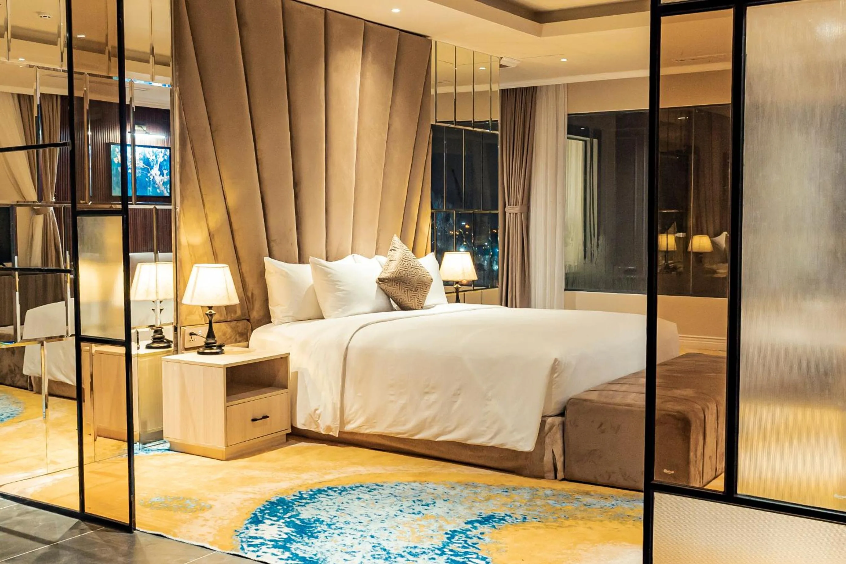 Decorative detail, Bed in La Vela Hue Hotel