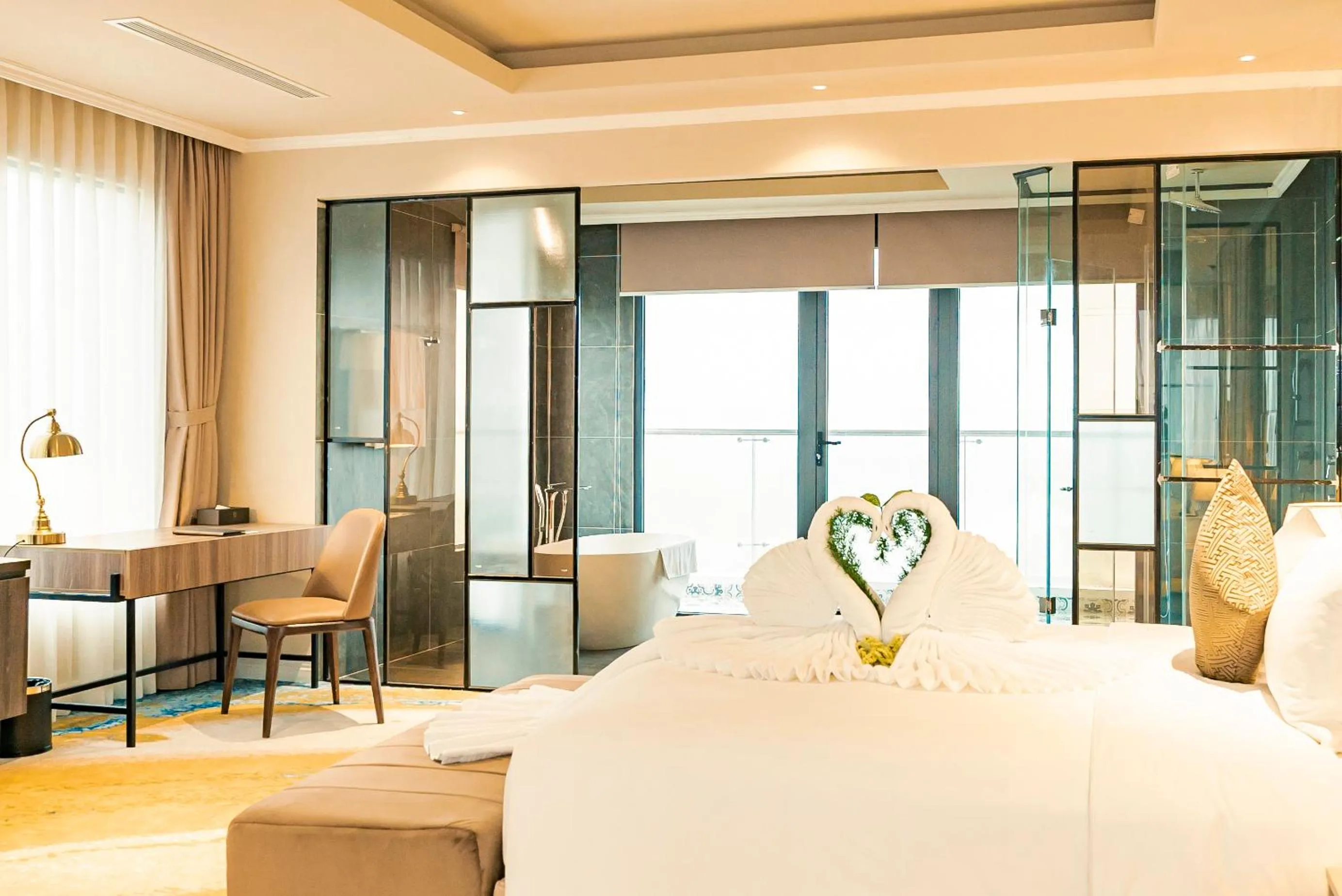 Bed in La Vela Hue Hotel