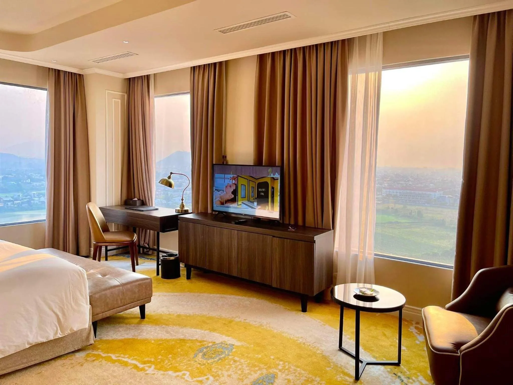 View (from property/room), Bed in La Vela Hue Hotel