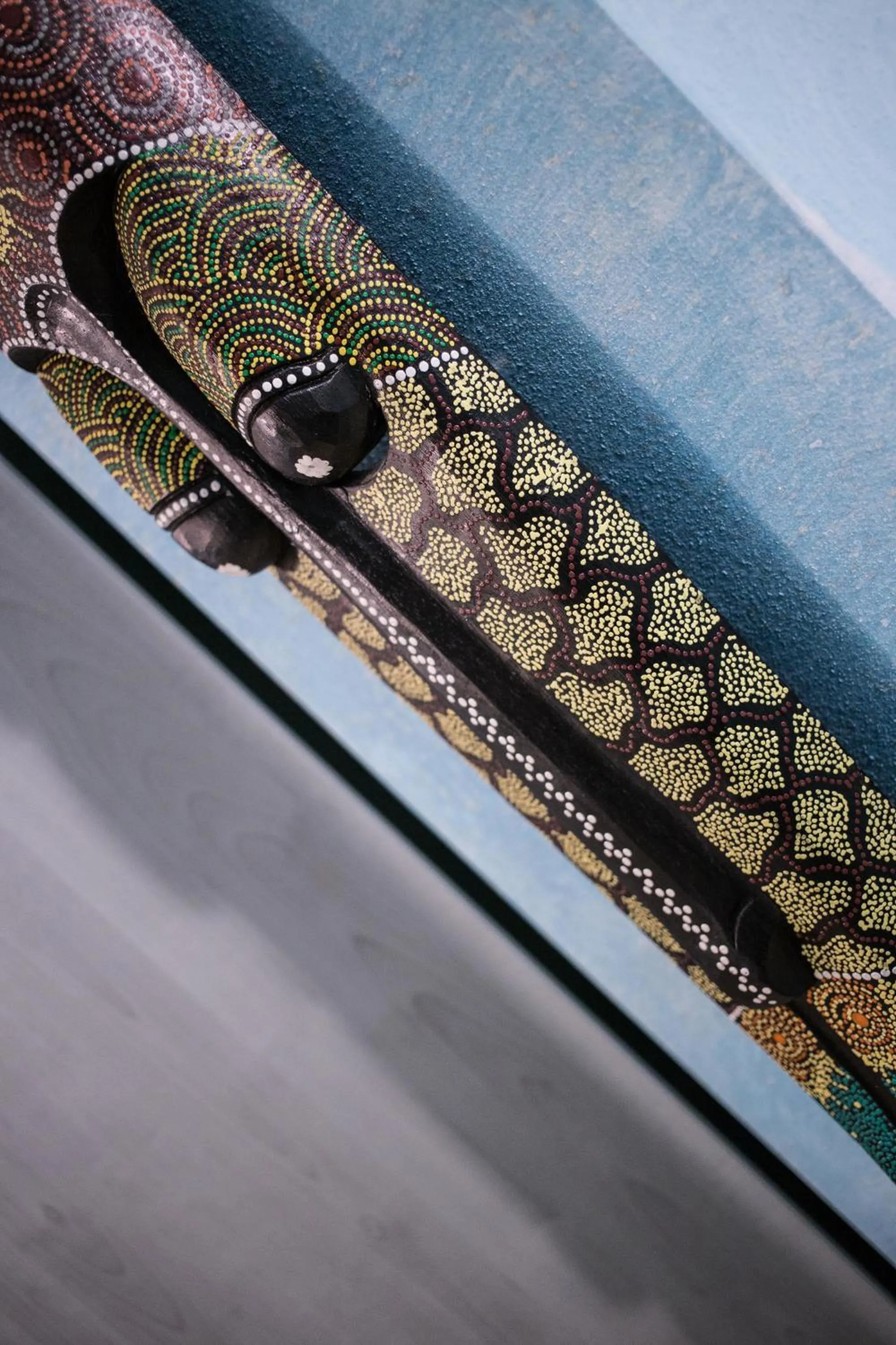 Decorative detail in World Village Apartments