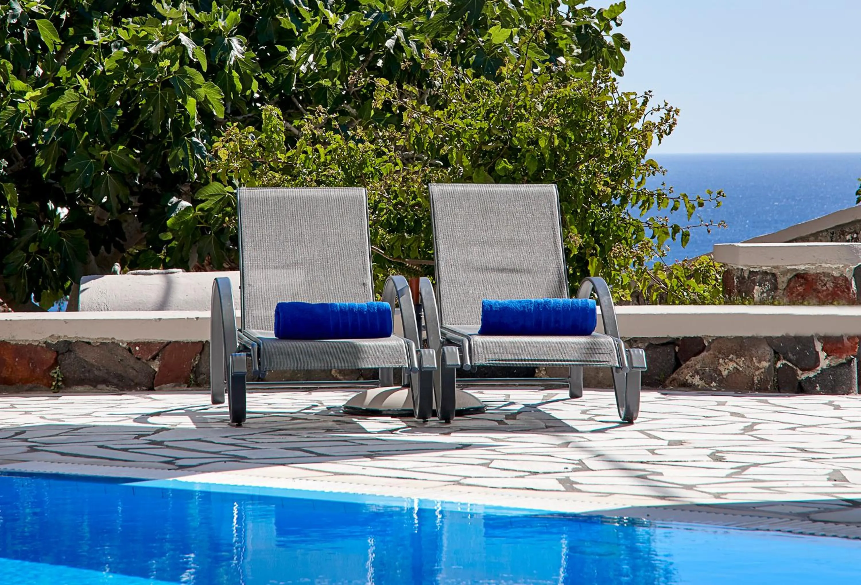 Pool view in Terra Blue Santorini