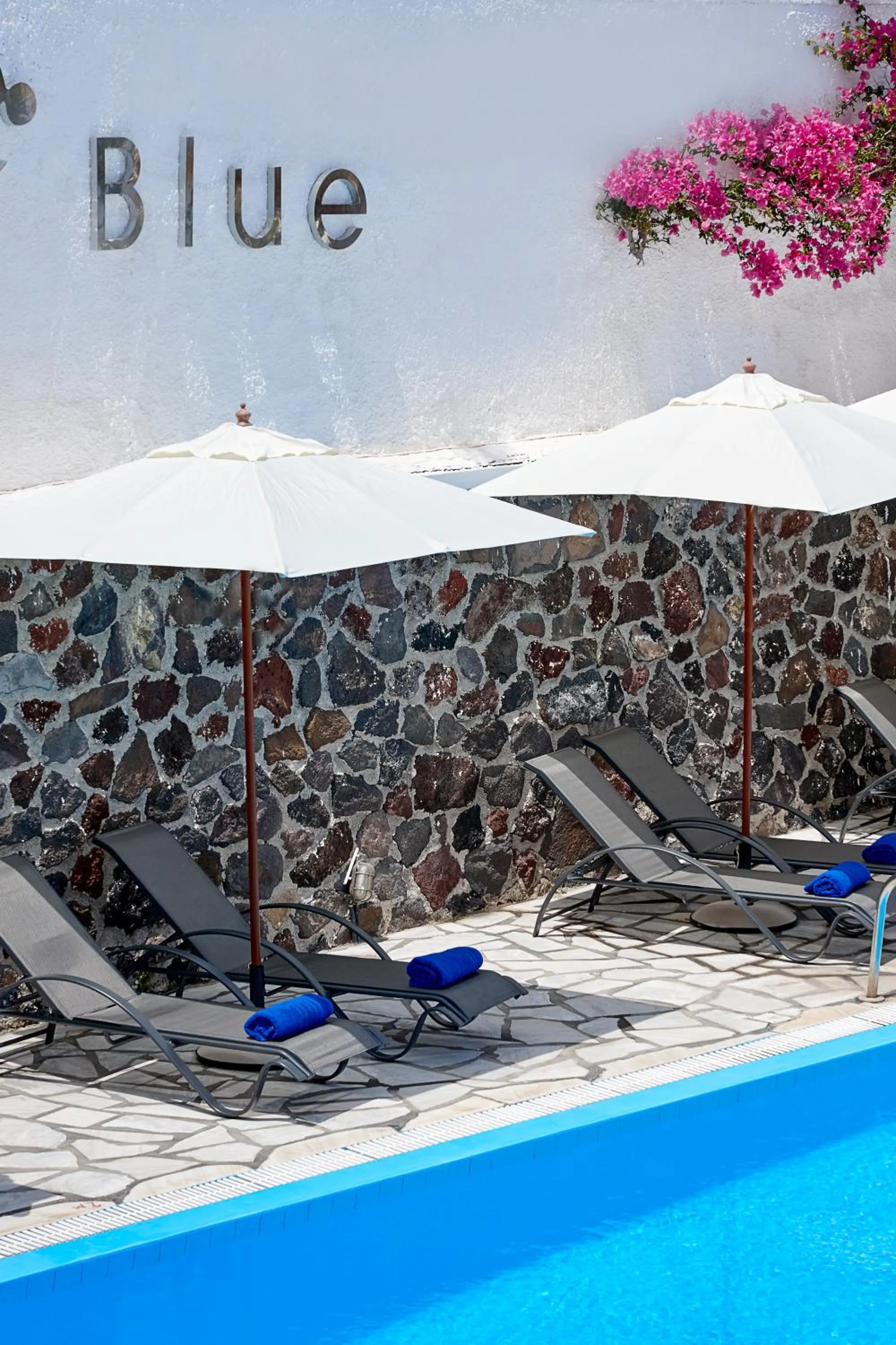 Pool view in Terra Blue Santorini