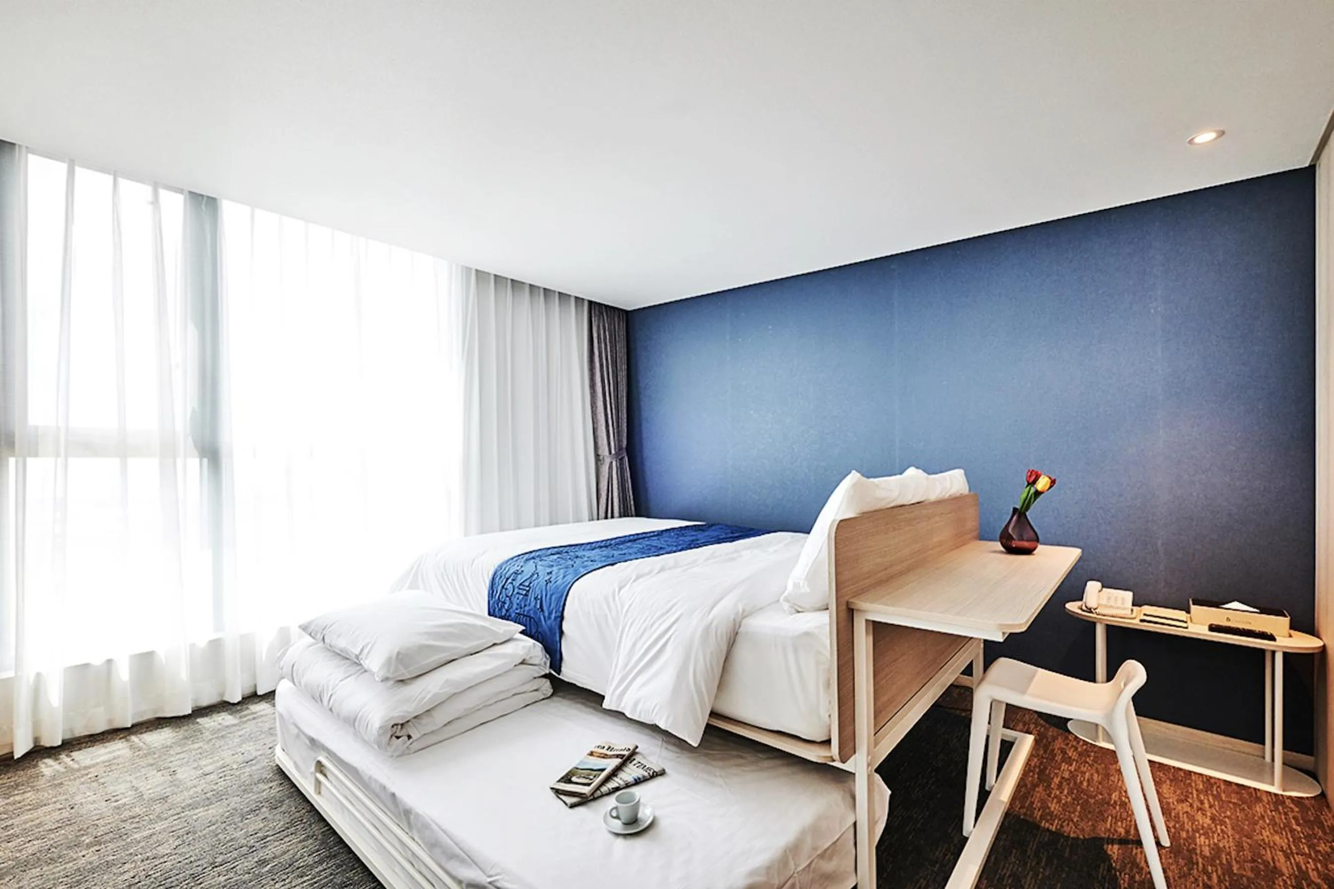 Bed in Jeju Pureun Hotel