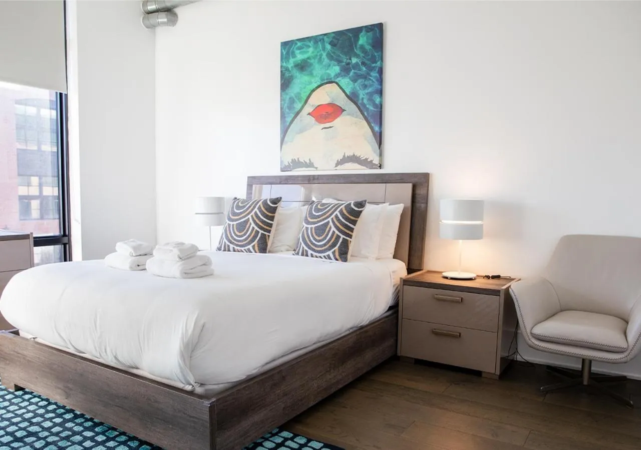 Bedroom, Bed in Dharma Home Suites Hoboken