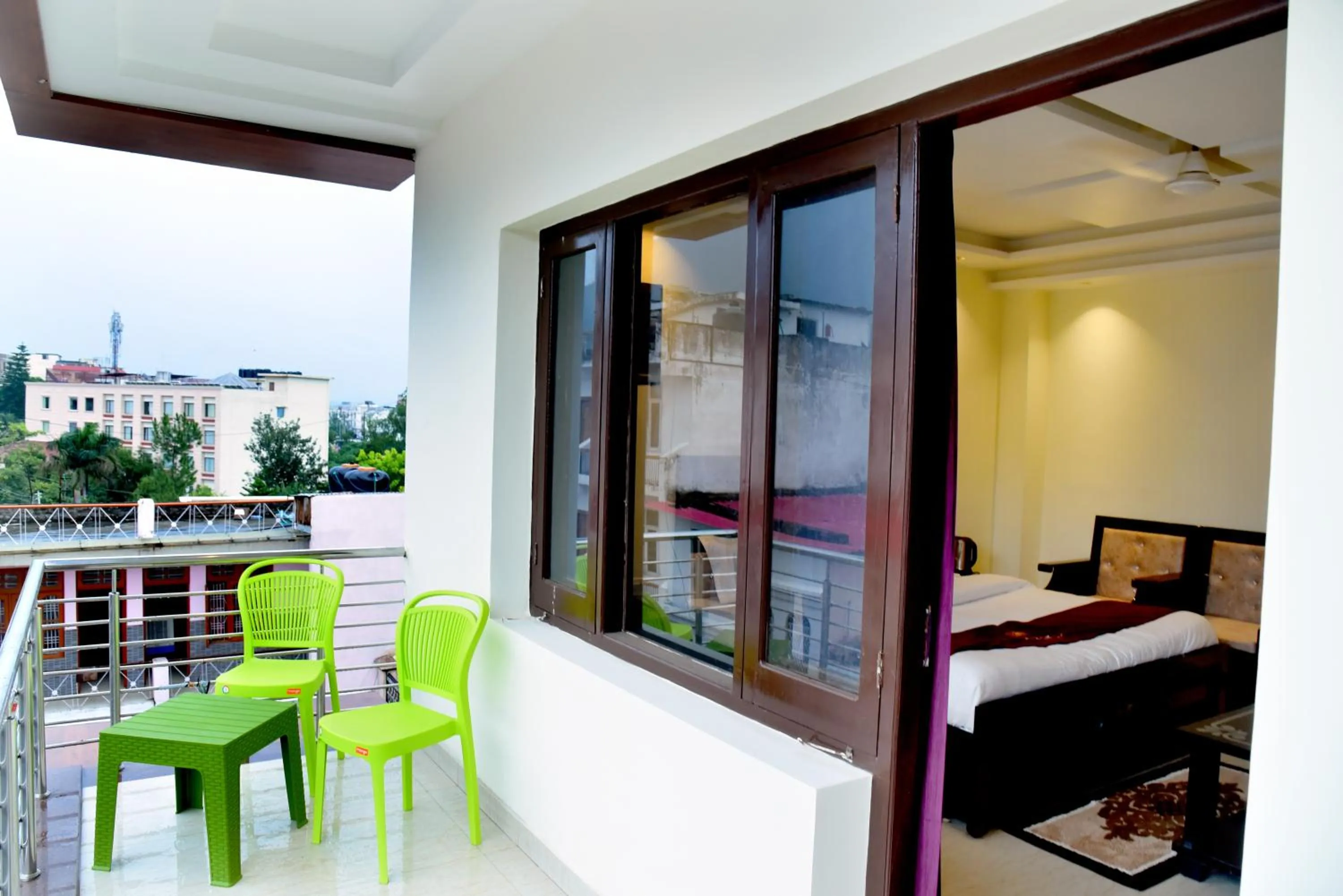 Balcony/Terrace, Bed in The Divine Oak Golden Leaf