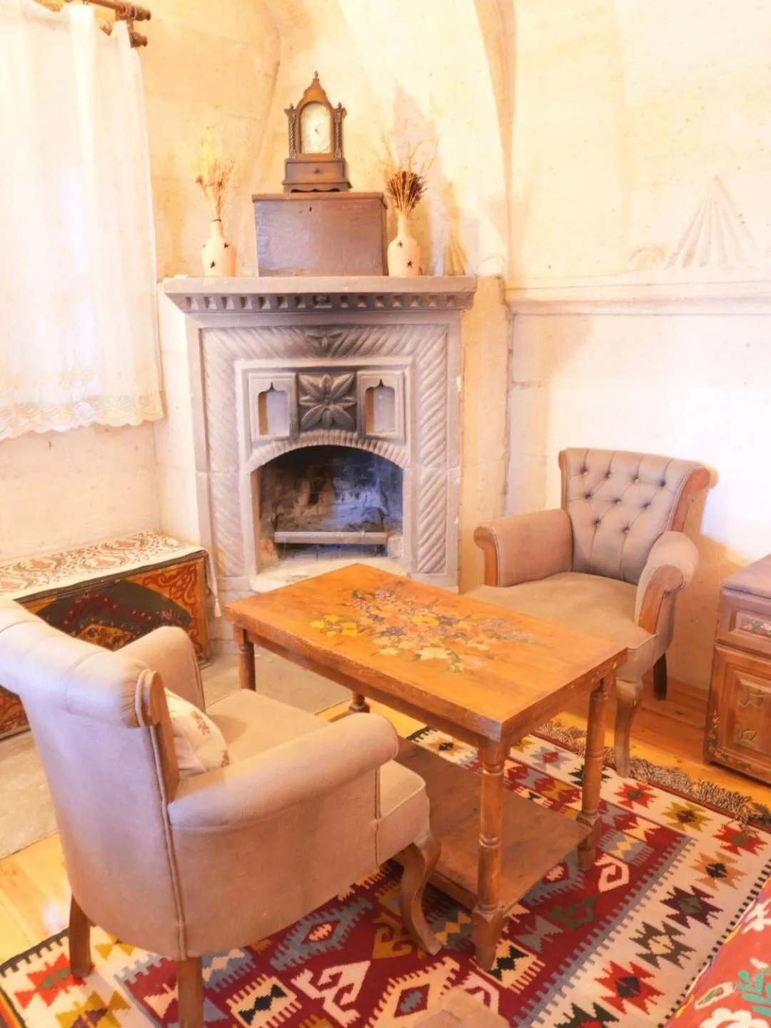 fireplace in Kismet Cave House
