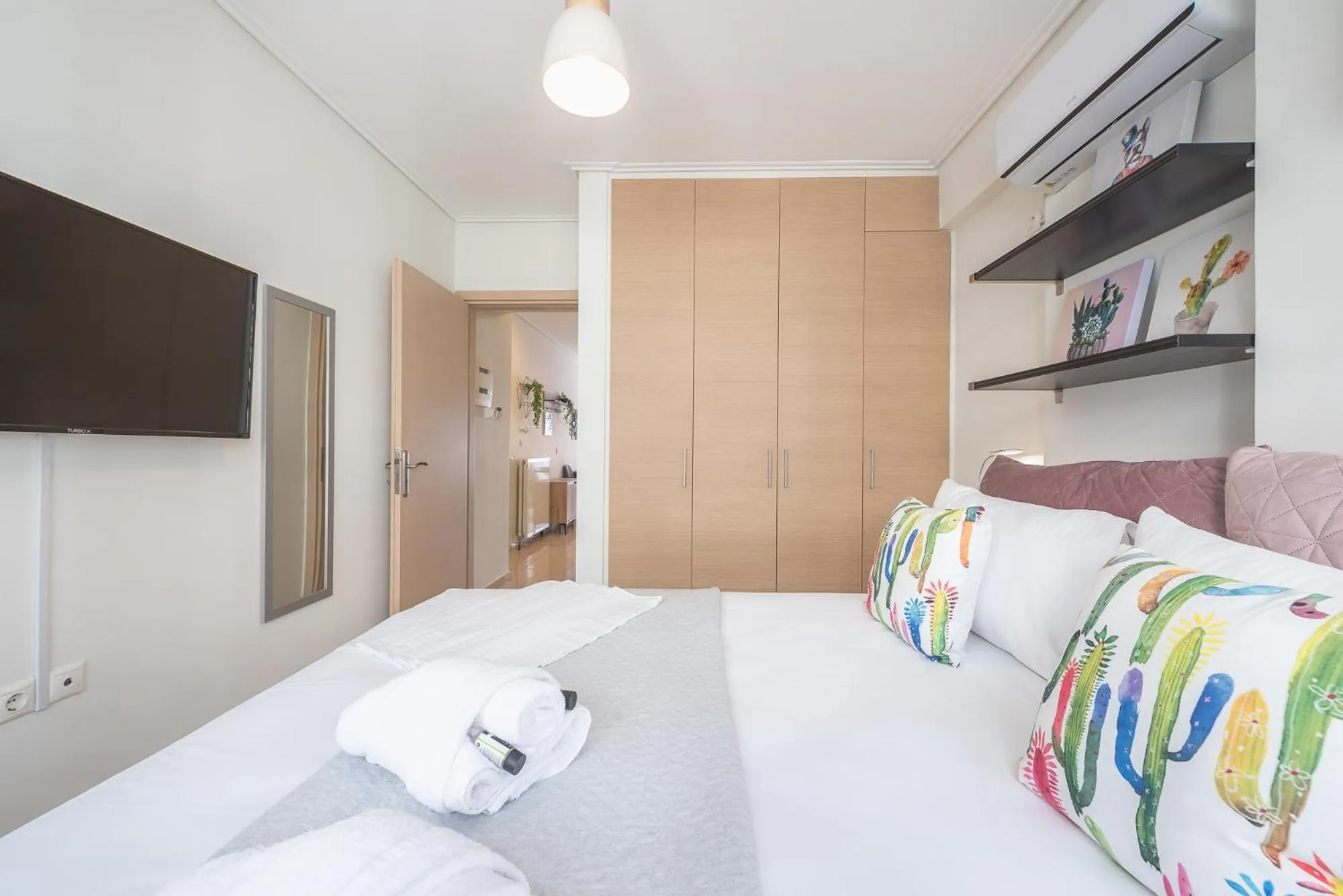 Bed in Elegant Home with Balcony by CloudKeys