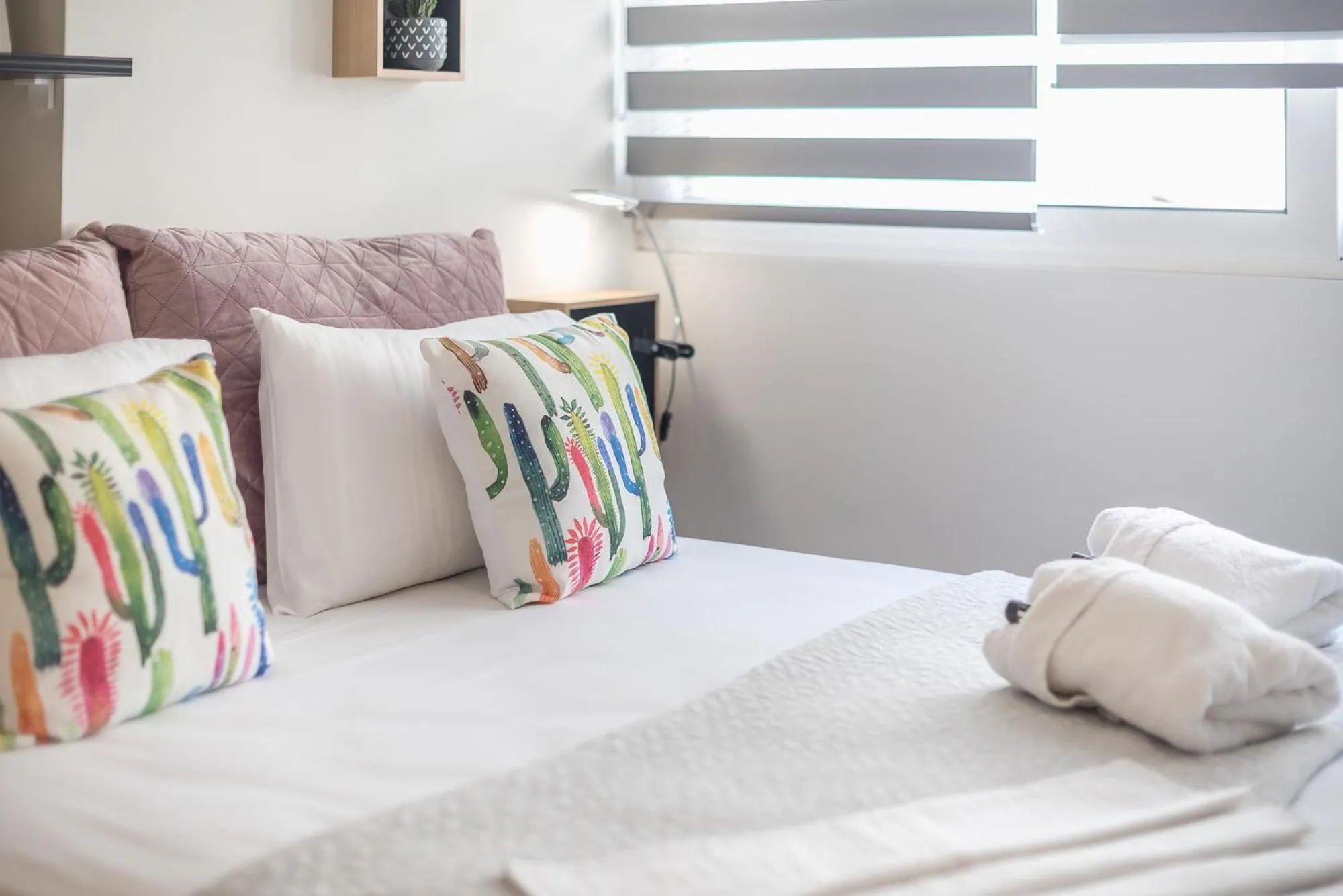 Bed in Elegant Home with Balcony by CloudKeys