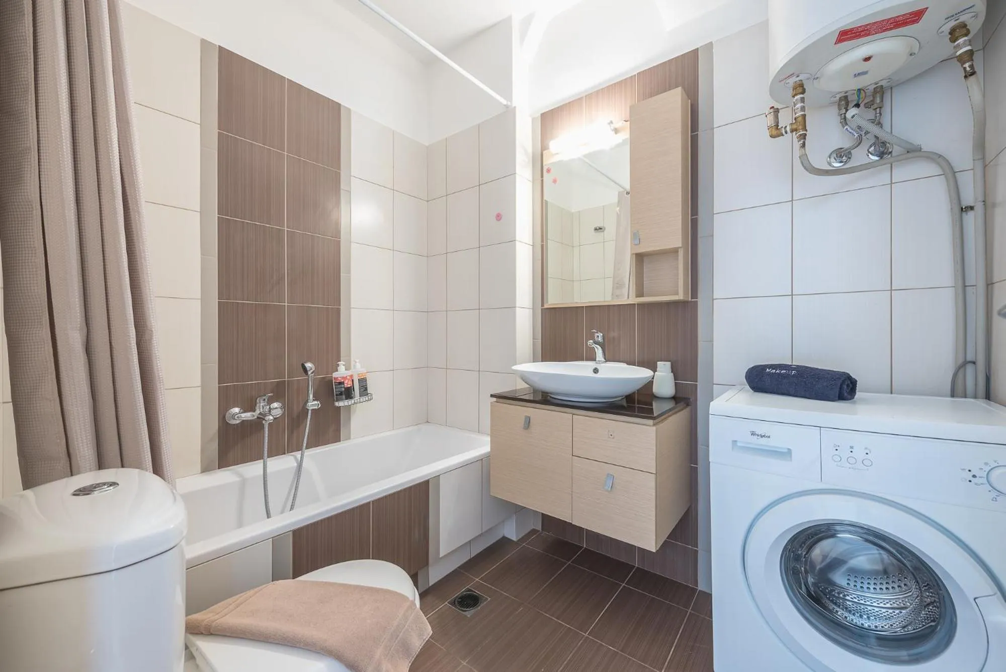 washing machine in Elegant Home with Balcony by CloudKeys