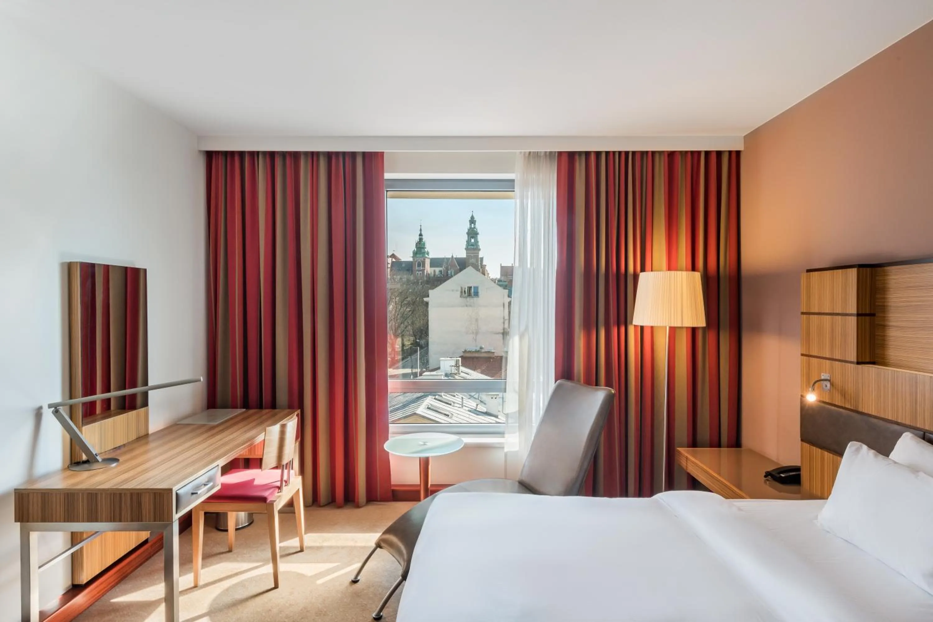 View (from property/room), Bed in Radisson Blu Hotel Krakow