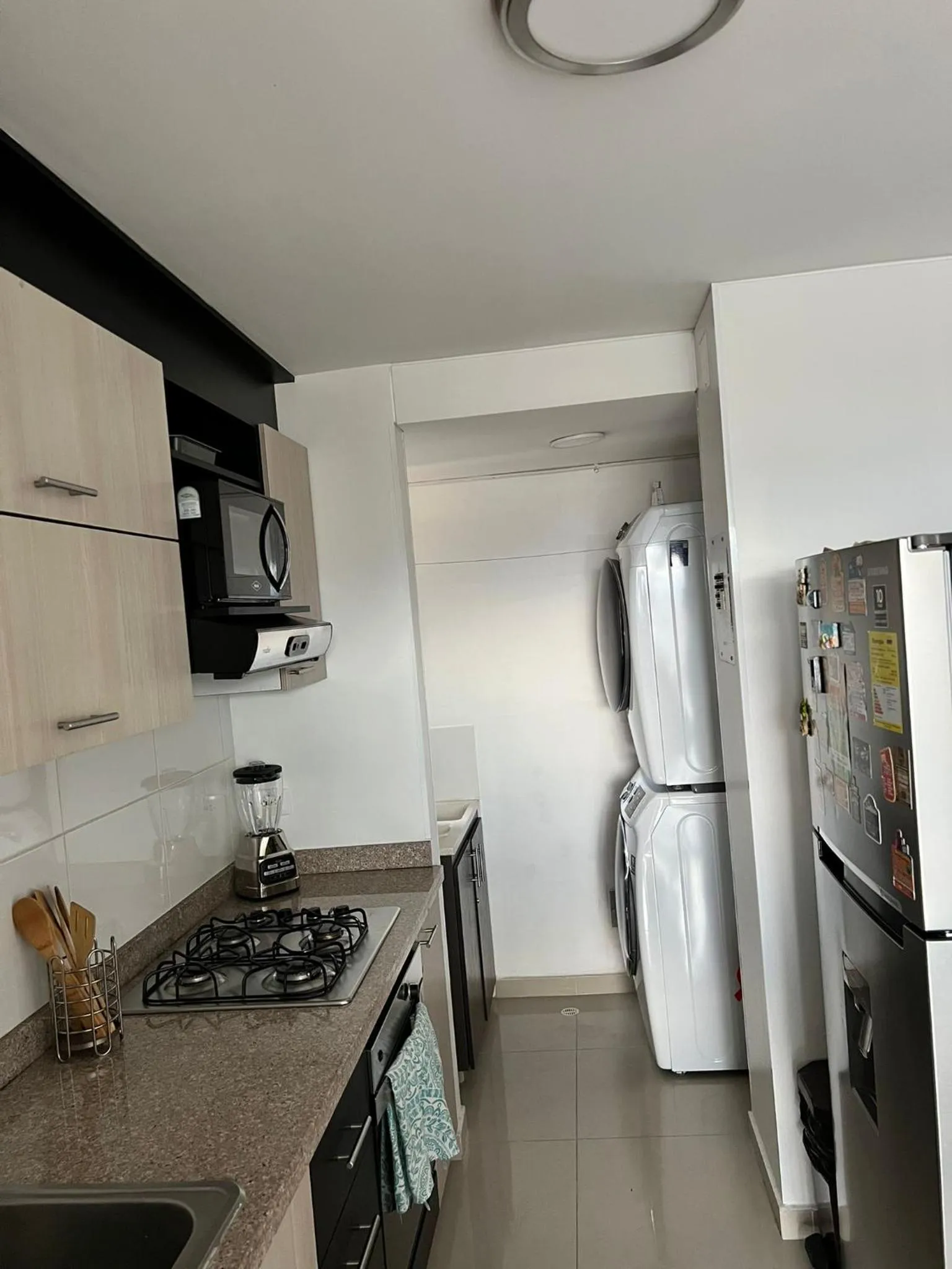 Kitchen or kitchenette in Valle del lili cozy apartment