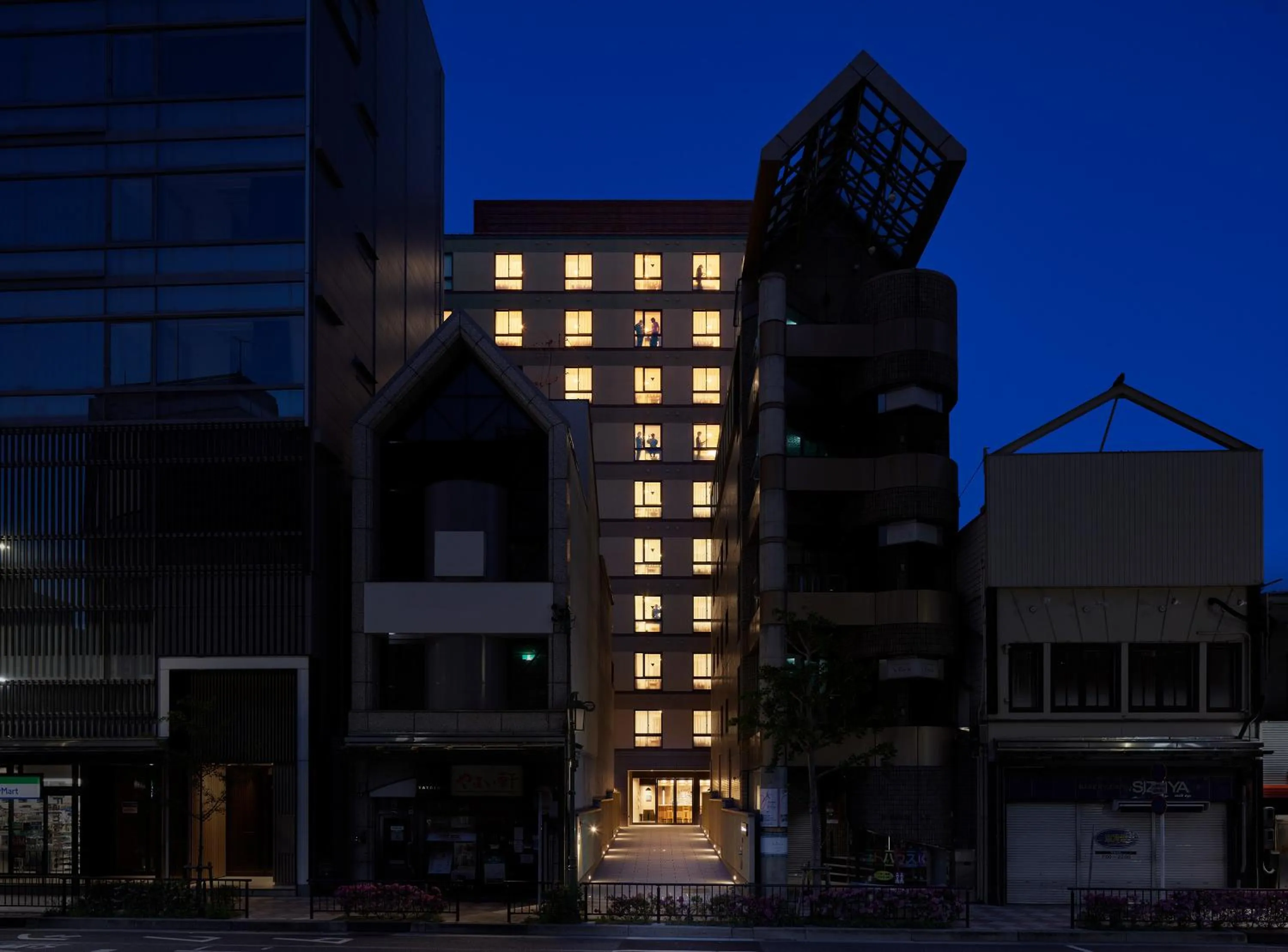 Property building in OMO5 Kyoto Sanjo by Hoshino Resorts