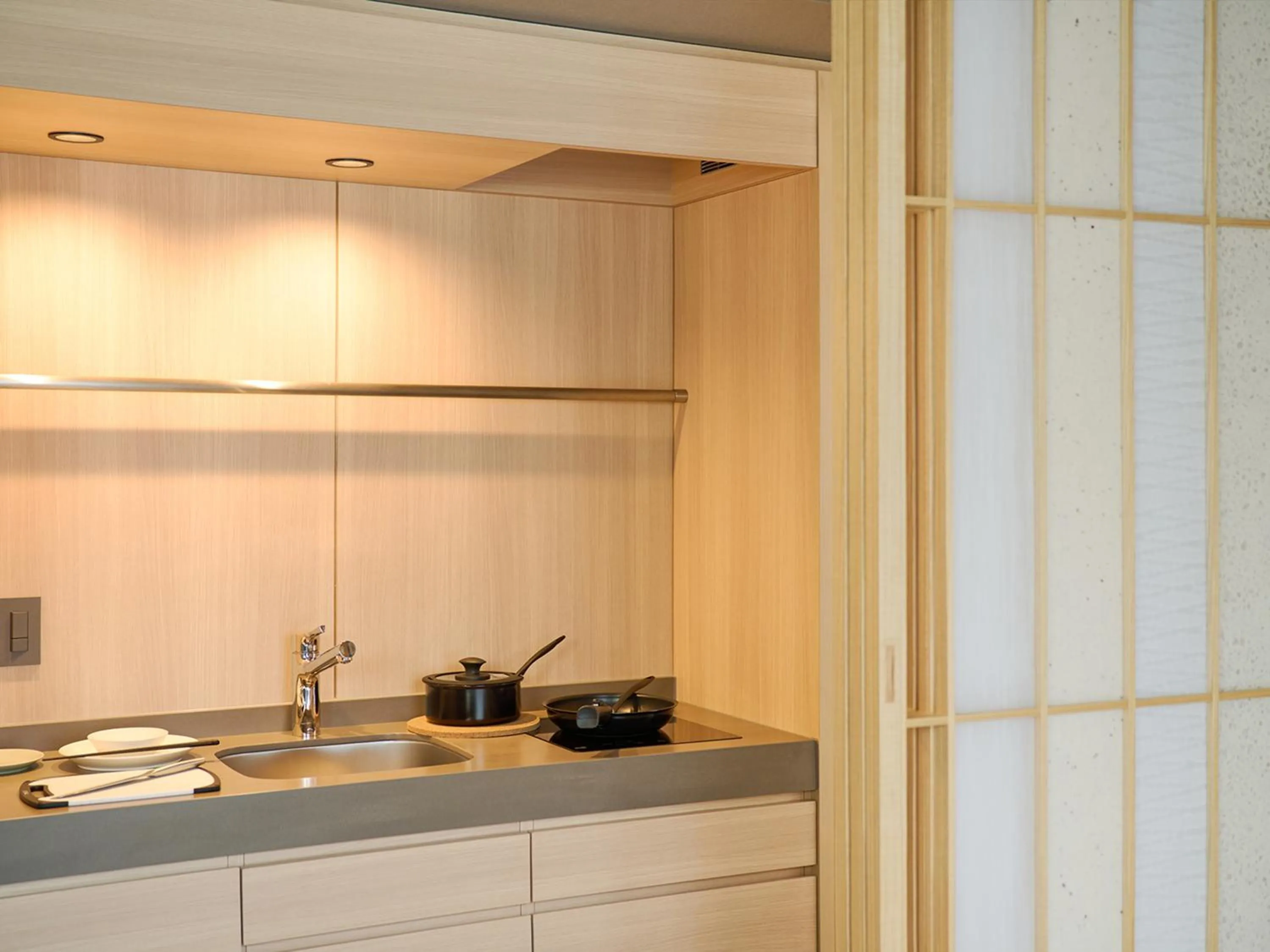 kitchen in OMO5 Kanazawa Katamachi by Hoshino Resorts