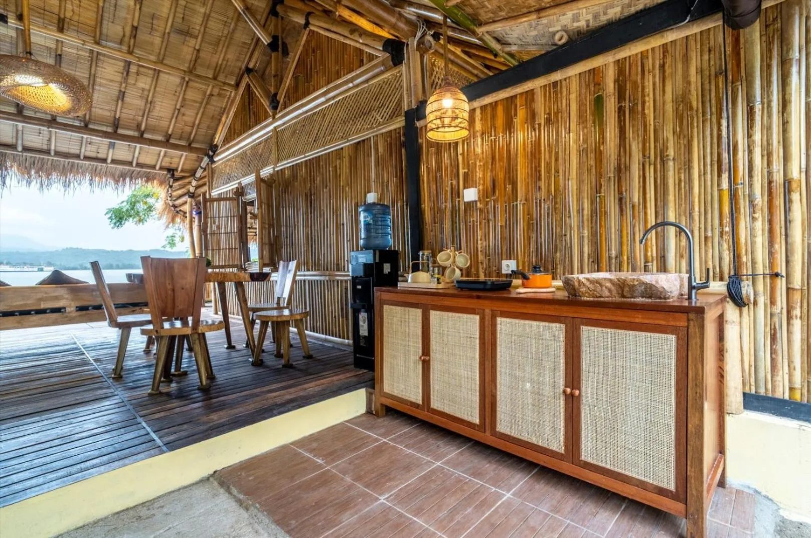Dining area in Catappa Village Lombok