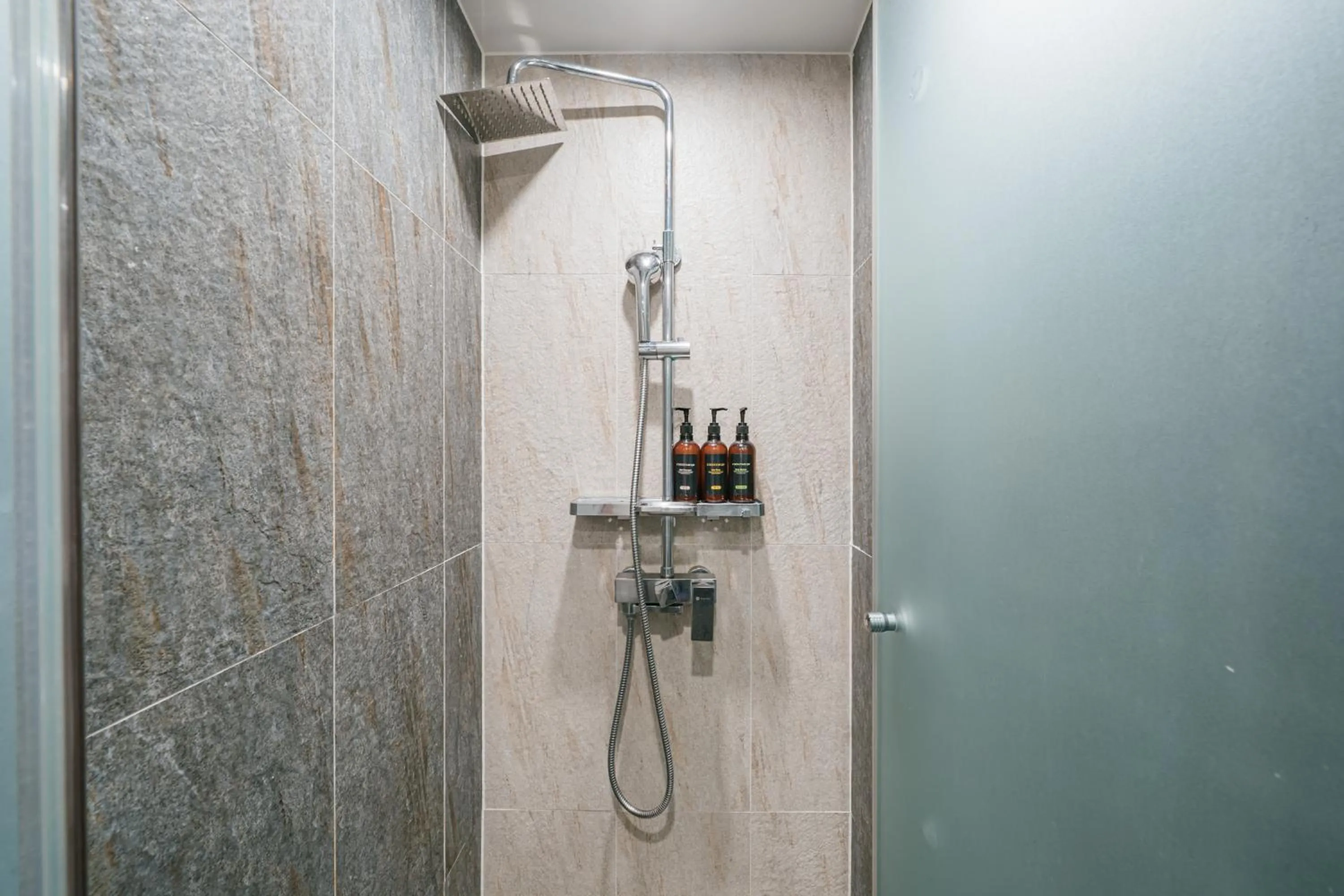 Bathroom in Hotel With City