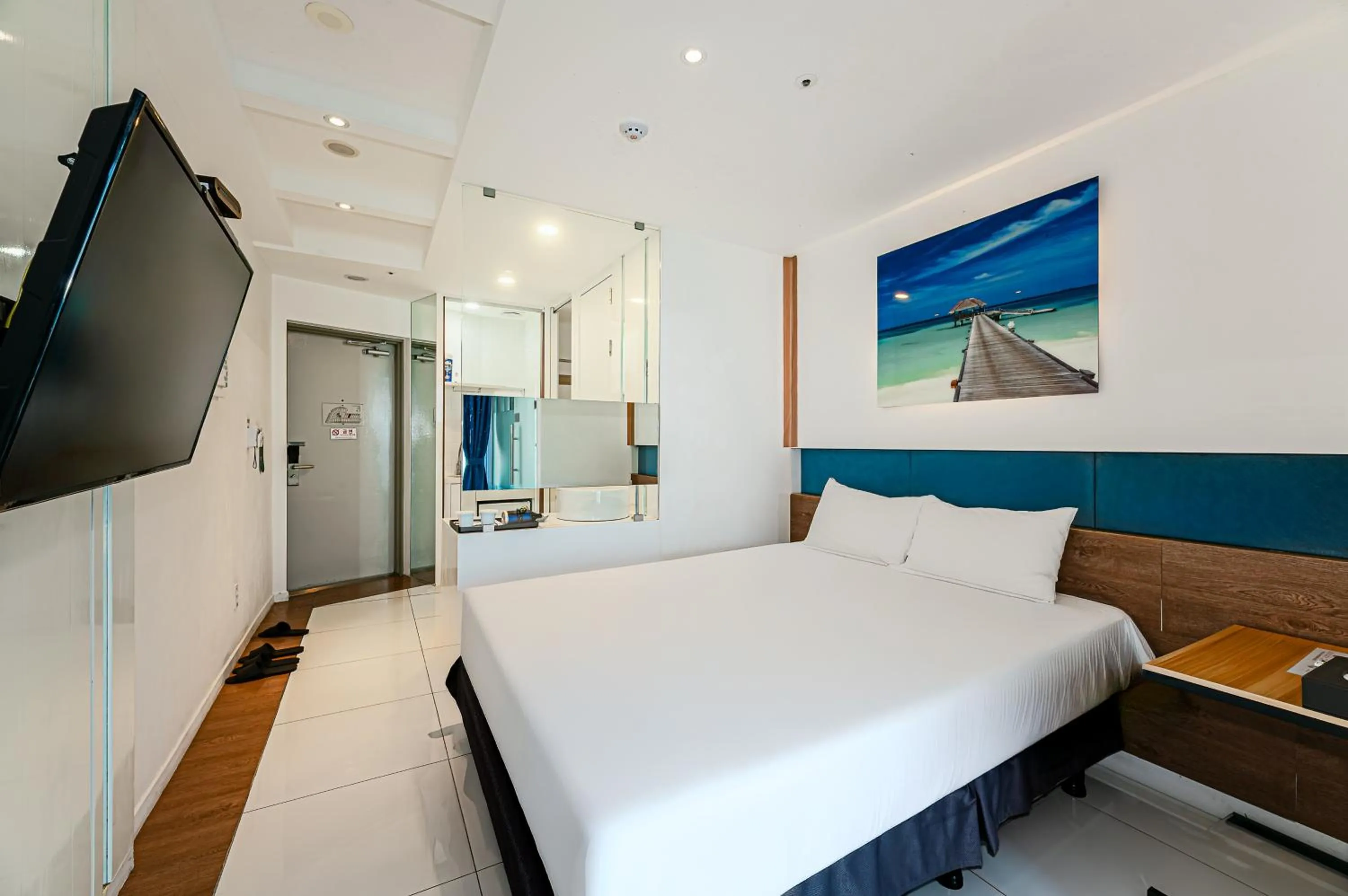 Bed in Hamdeok Beach Stay Jeju