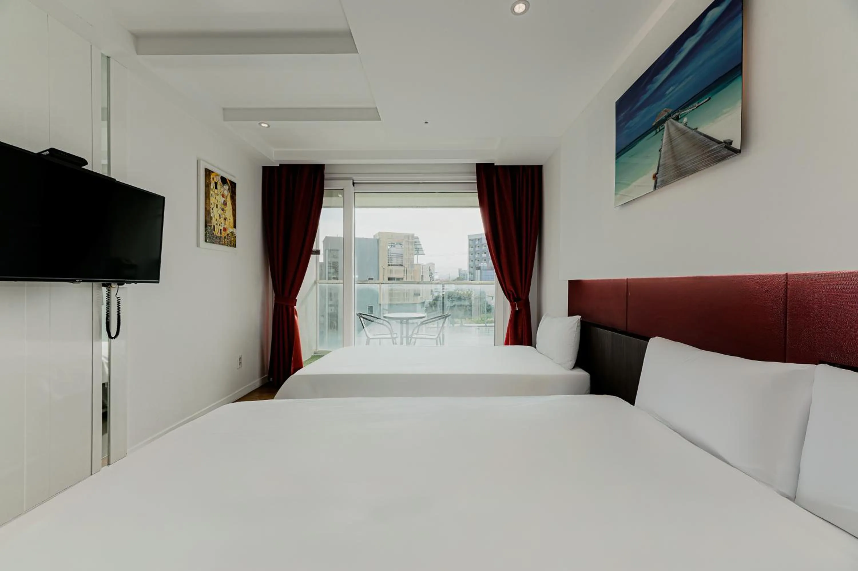 Bed in Hamdeok Beach Stay Jeju