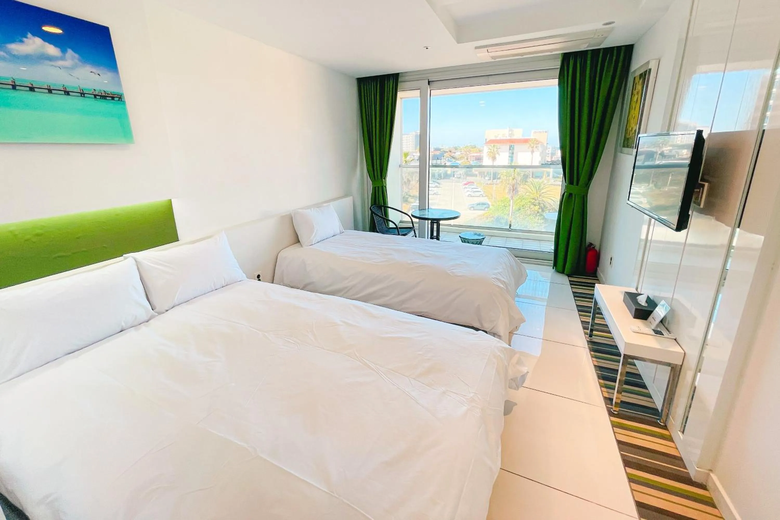 Bed in Hamdeok Beach Stay Jeju