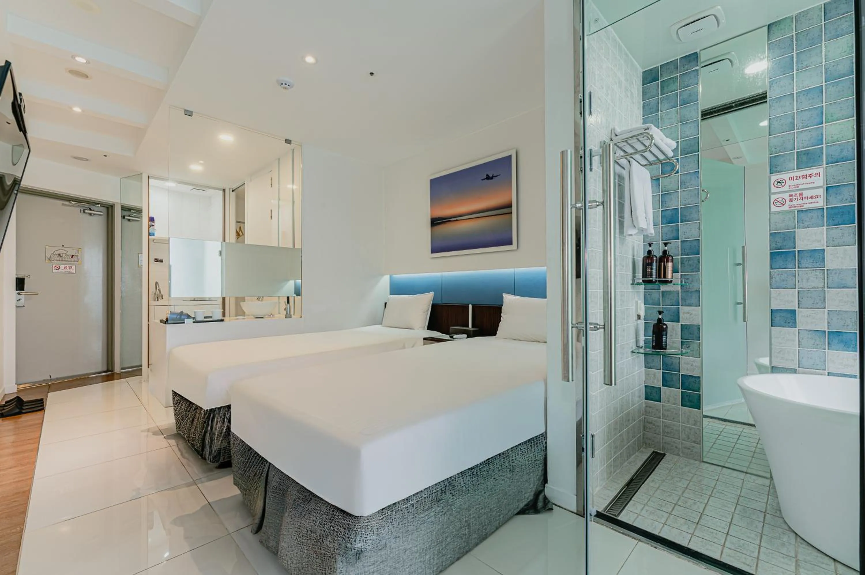 Bed in Hamdeok Beach Stay Jeju