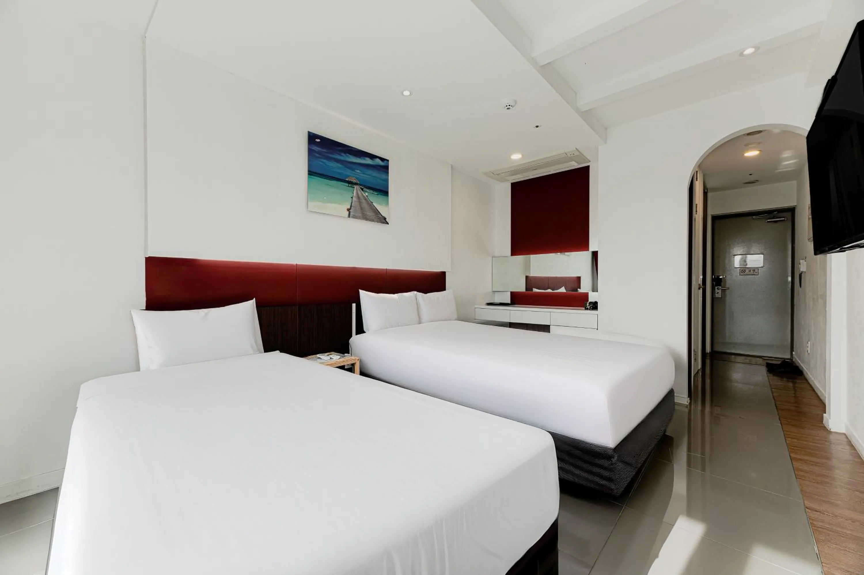 Bed in Hamdeok Beach Stay Jeju