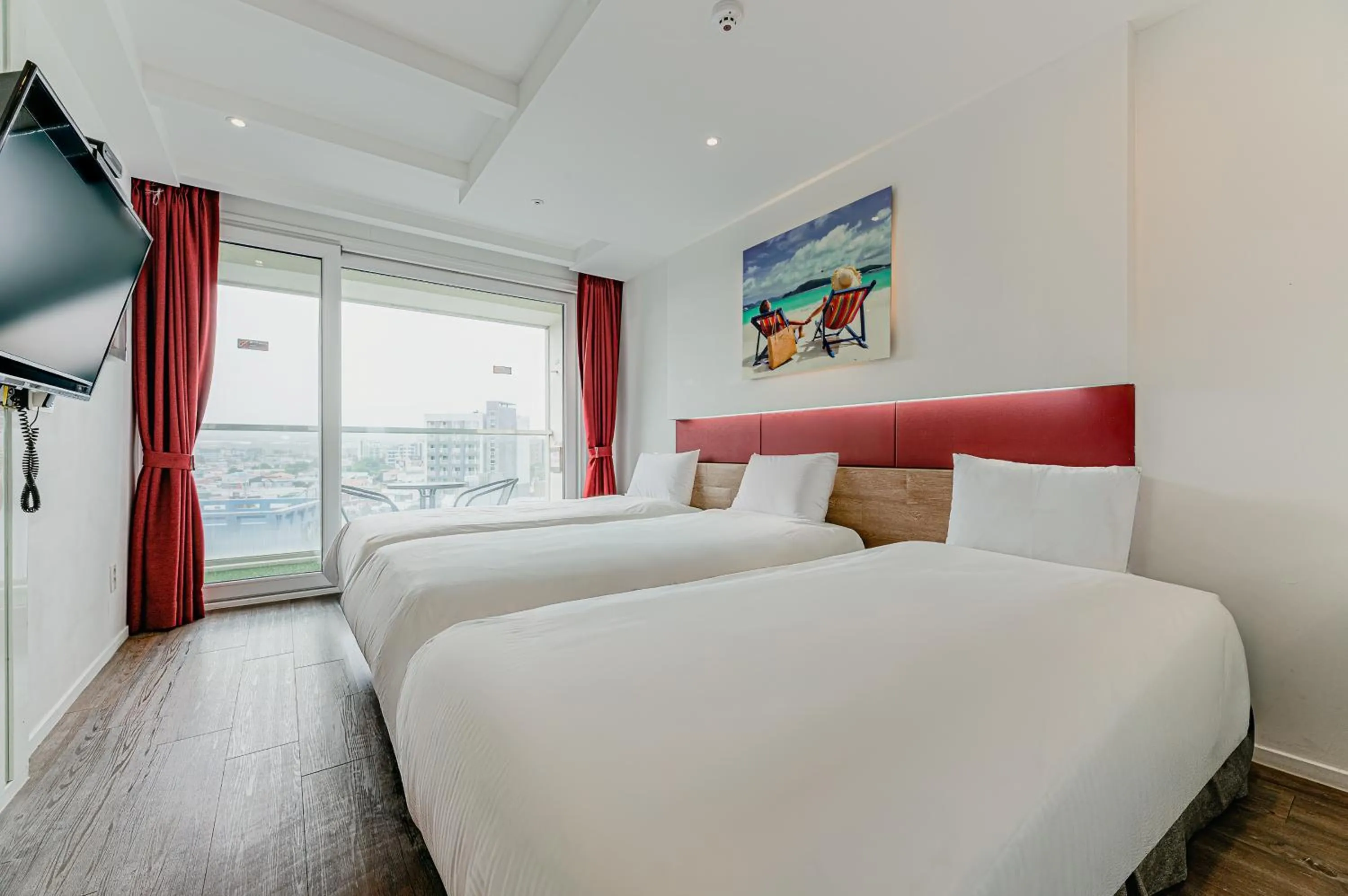 Bed in Hamdeok Beach Stay Jeju