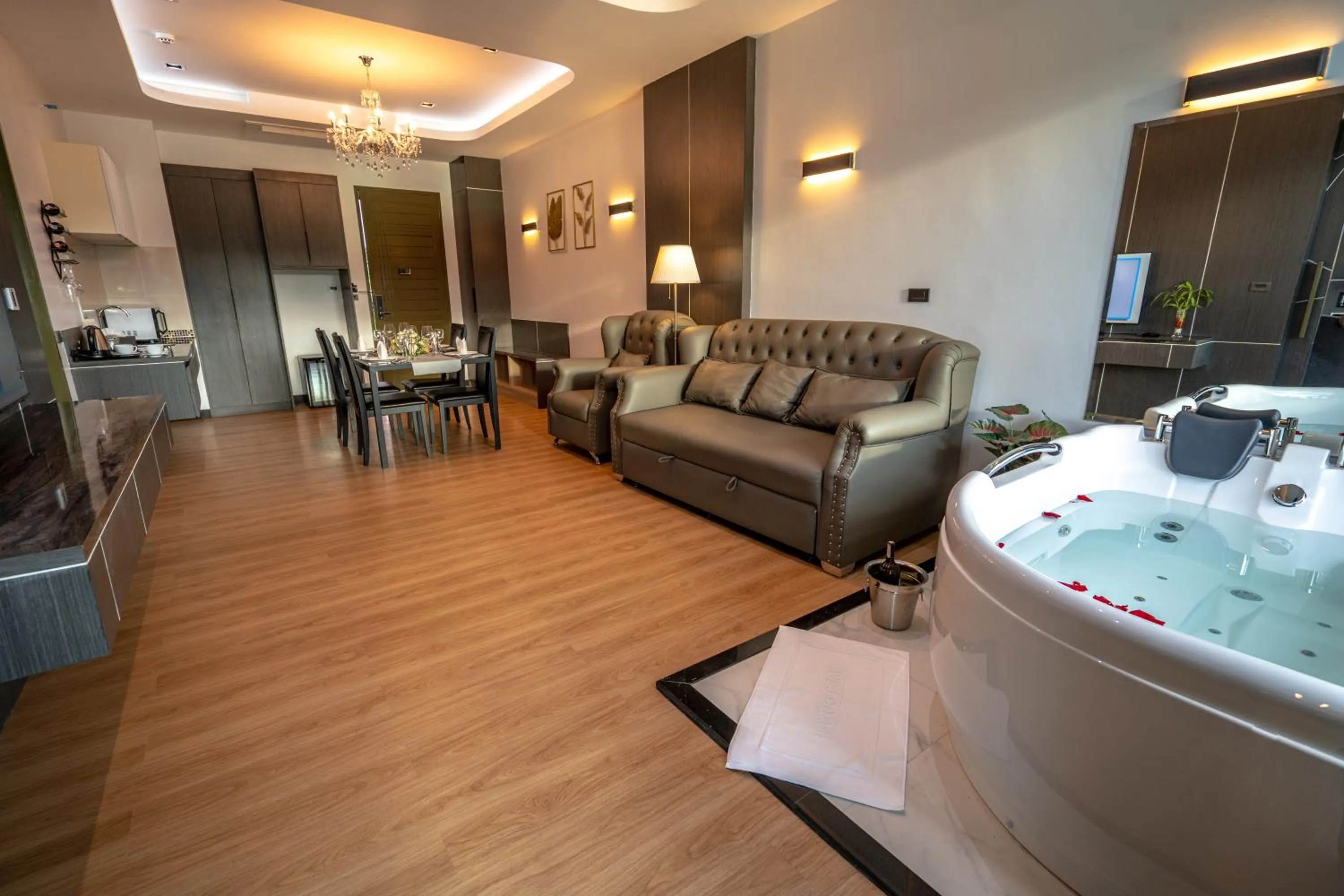 Living room in Pim Pool Villa Nan