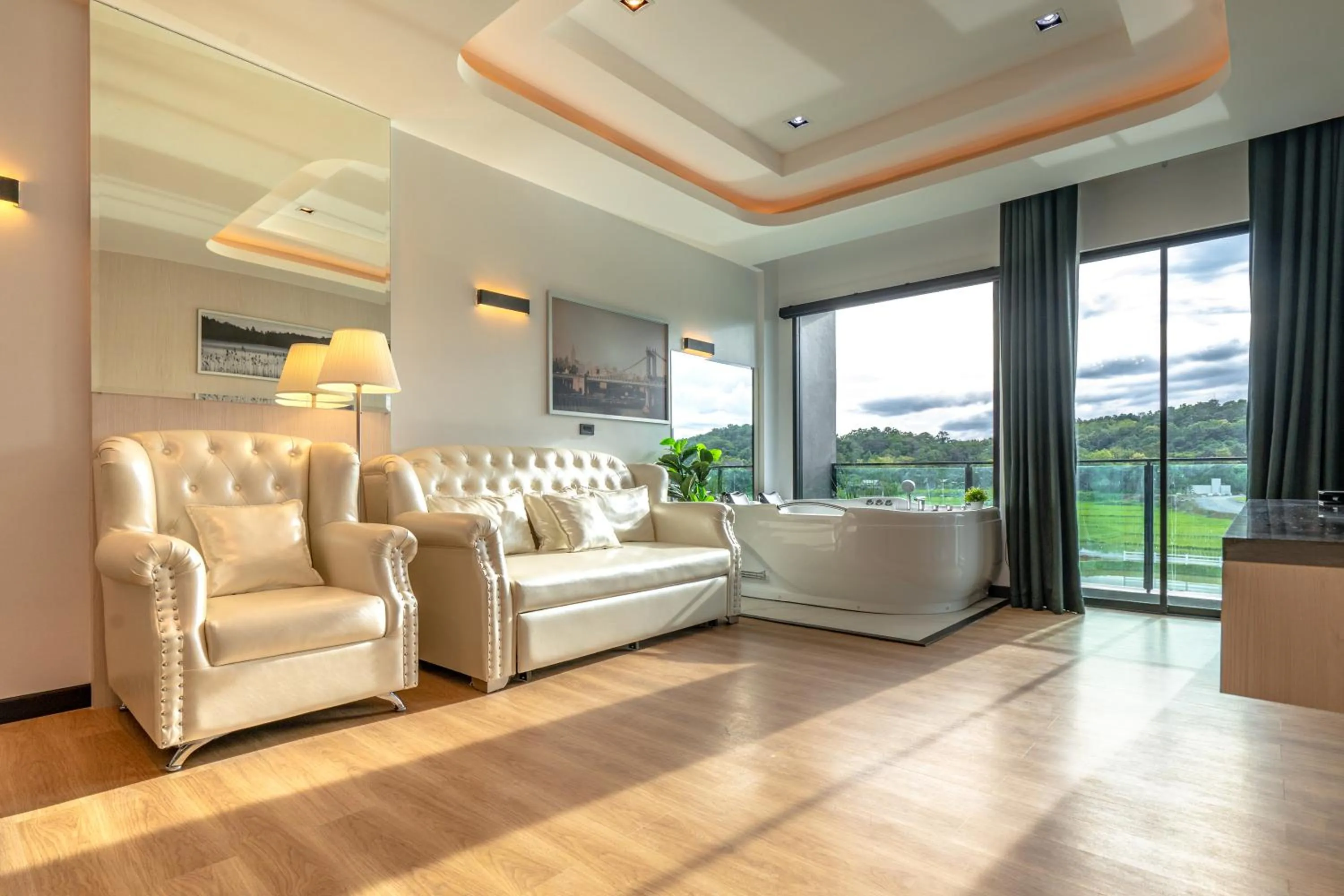 Living room in Pim Pool Villa Nan