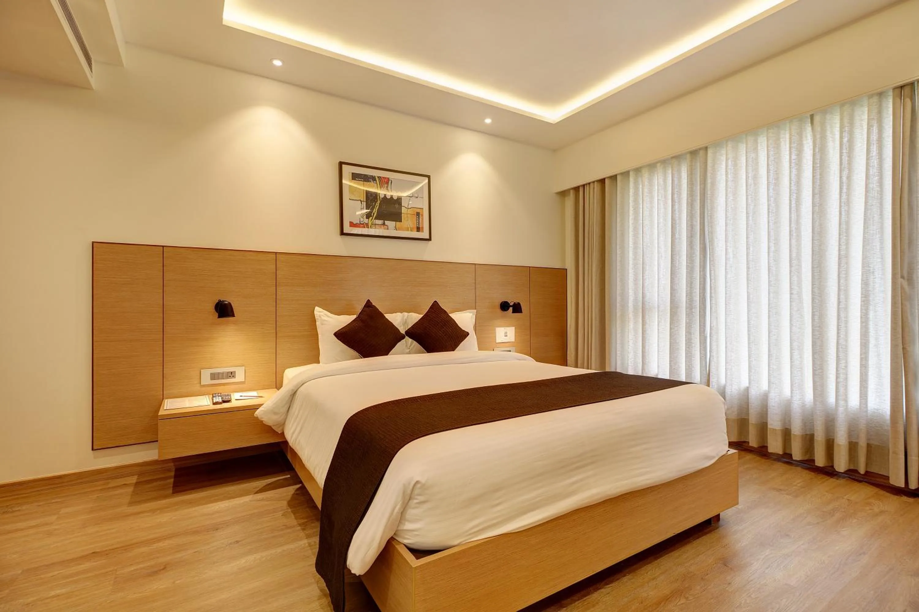 Bedroom, Bed in Hotel Mumbai House Ghansoli, Navi Mumbai