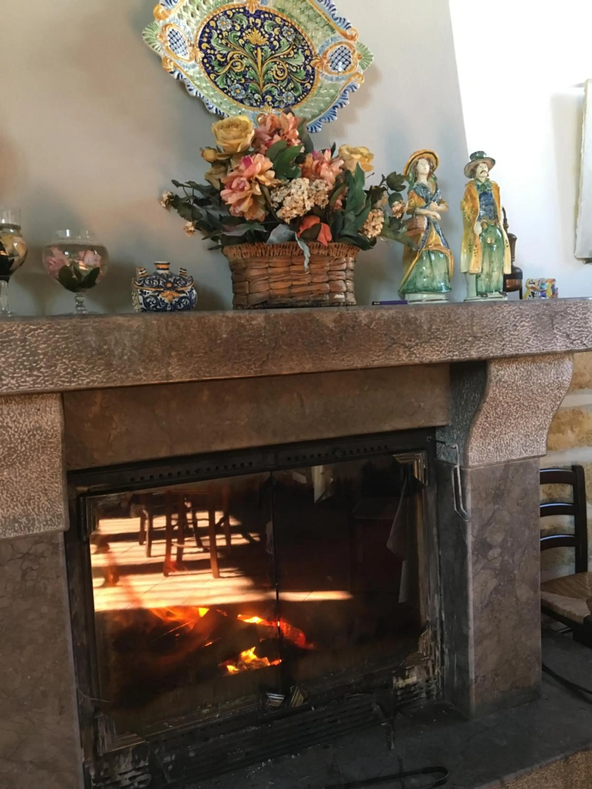 fireplace in Agriturismo Villa Cefalà