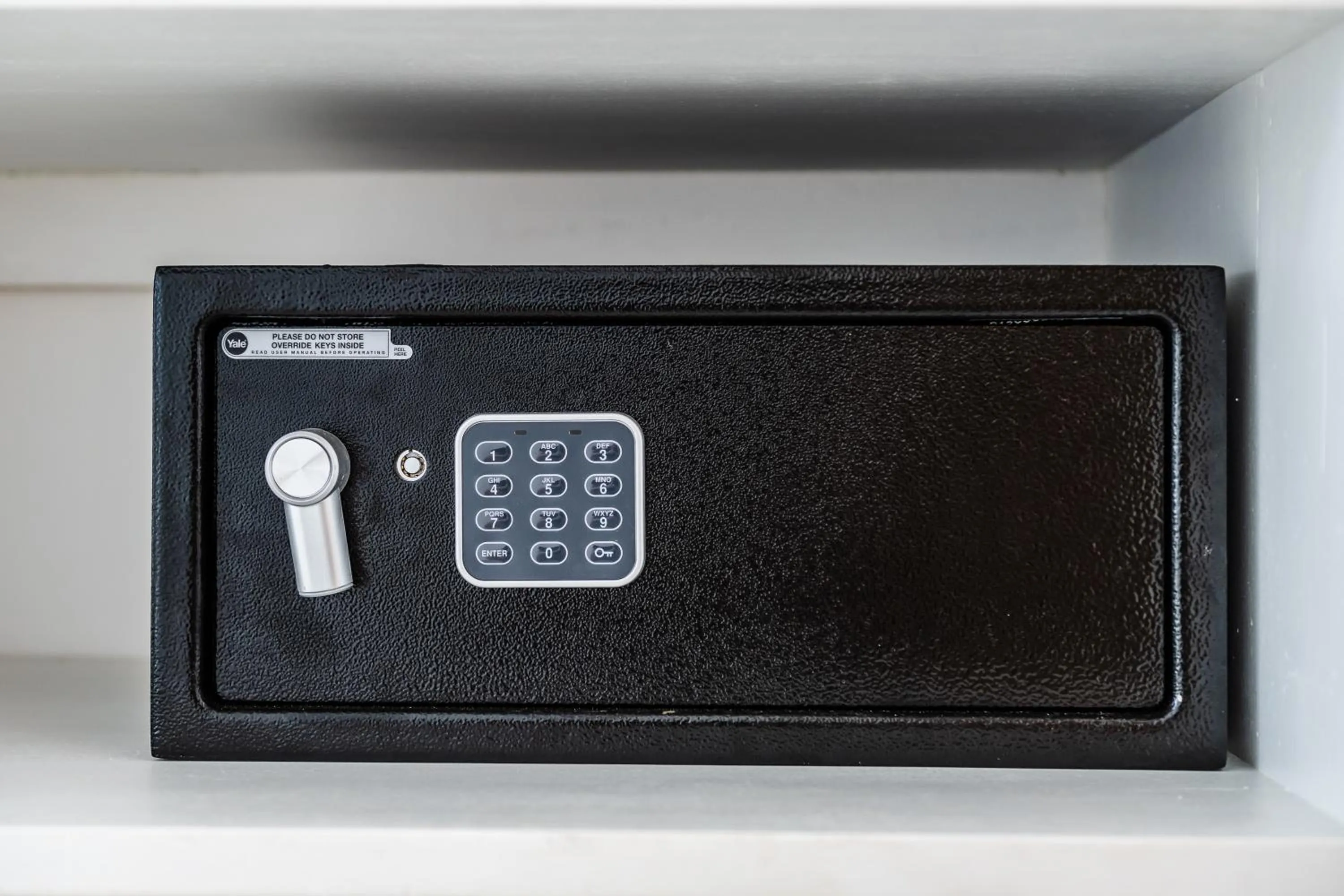 safe in mVillas Luxury Villas with Beach Club Access & Sauna