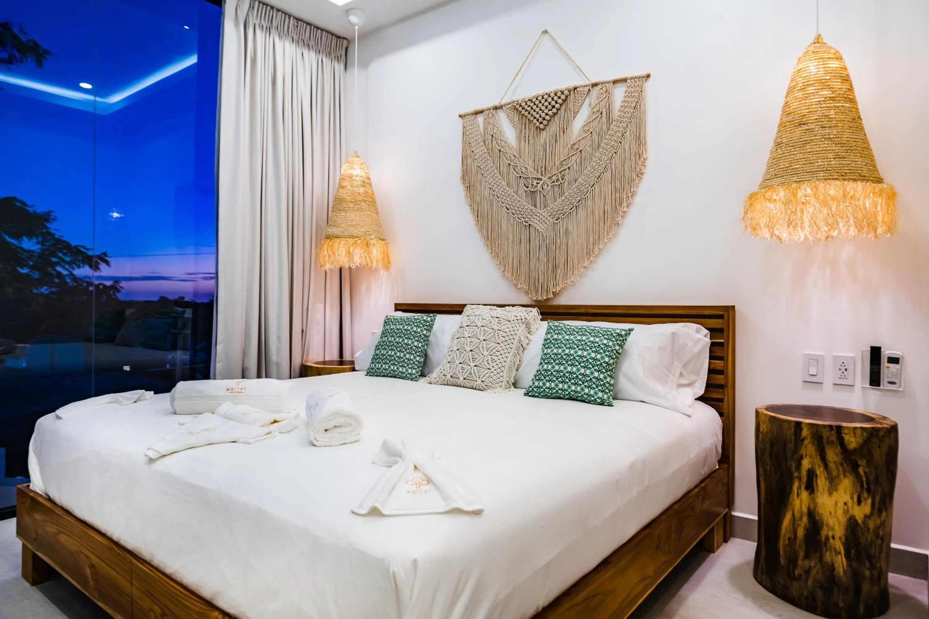 Bed in mVillas Luxury Villas with Beach Club Access & Sauna