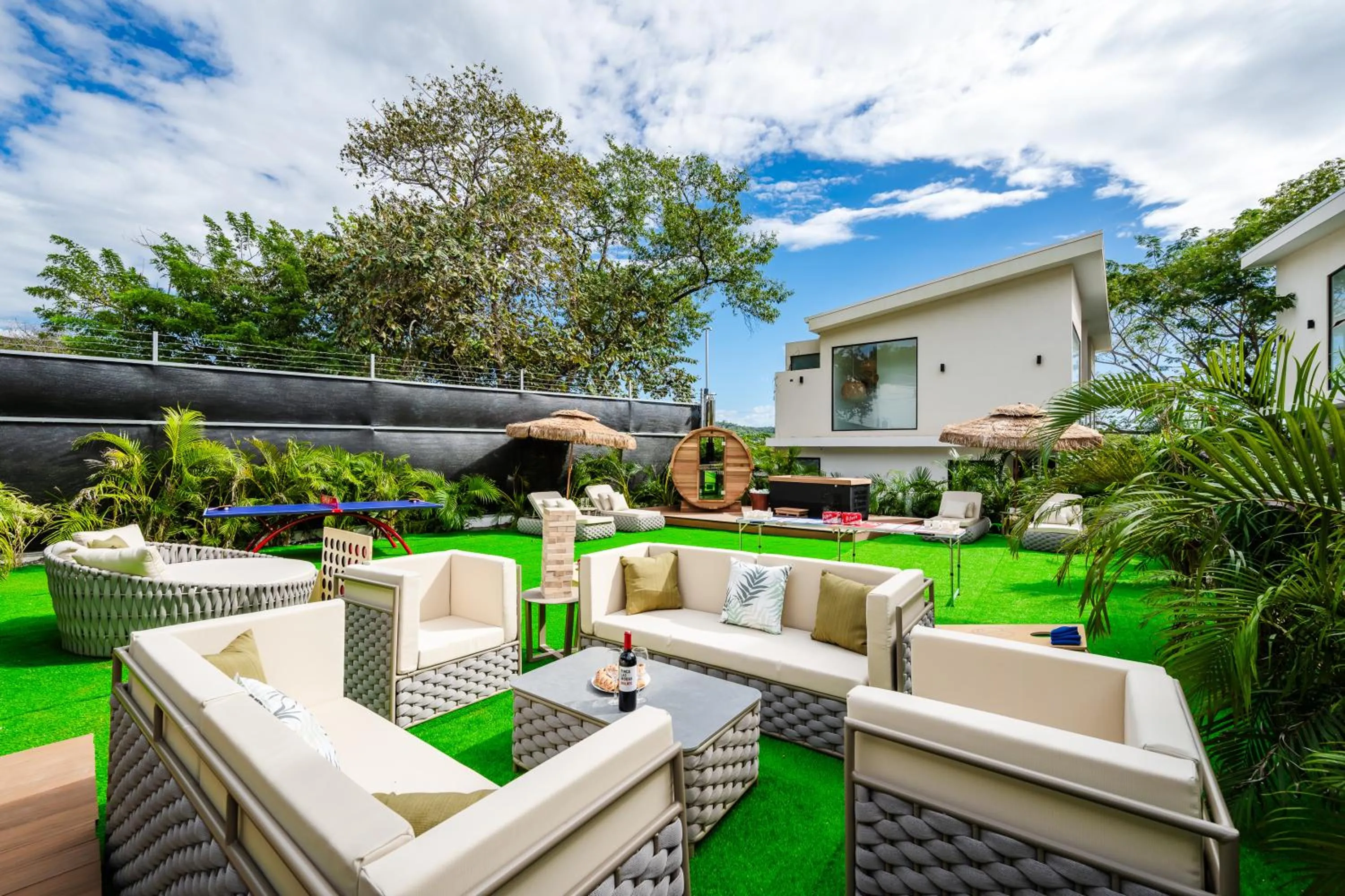 sunbed in mVillas Luxury Villas with Beach Club Access & Sauna