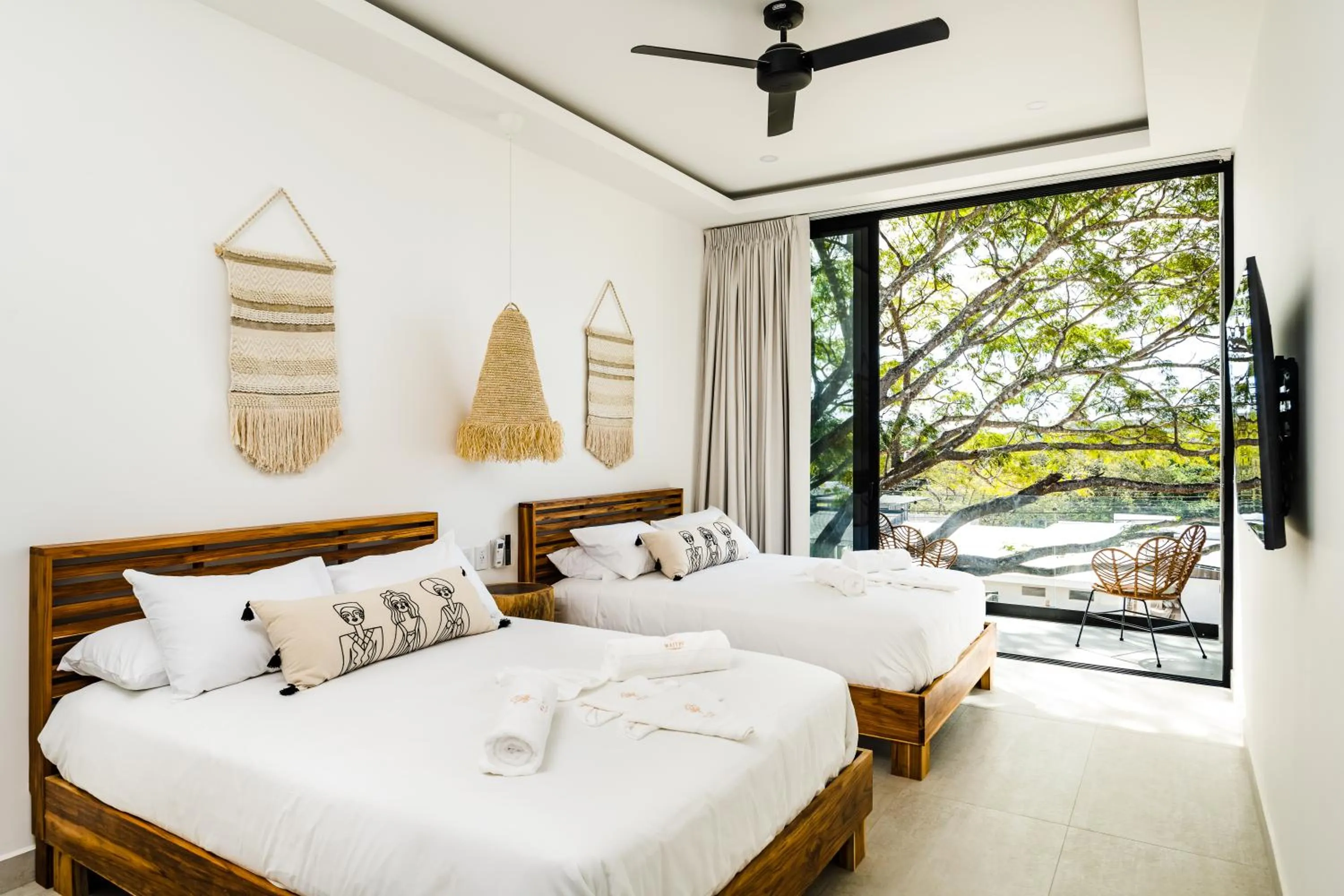 Bed in mVillas Luxury Villas with Beach Club Access & Sauna