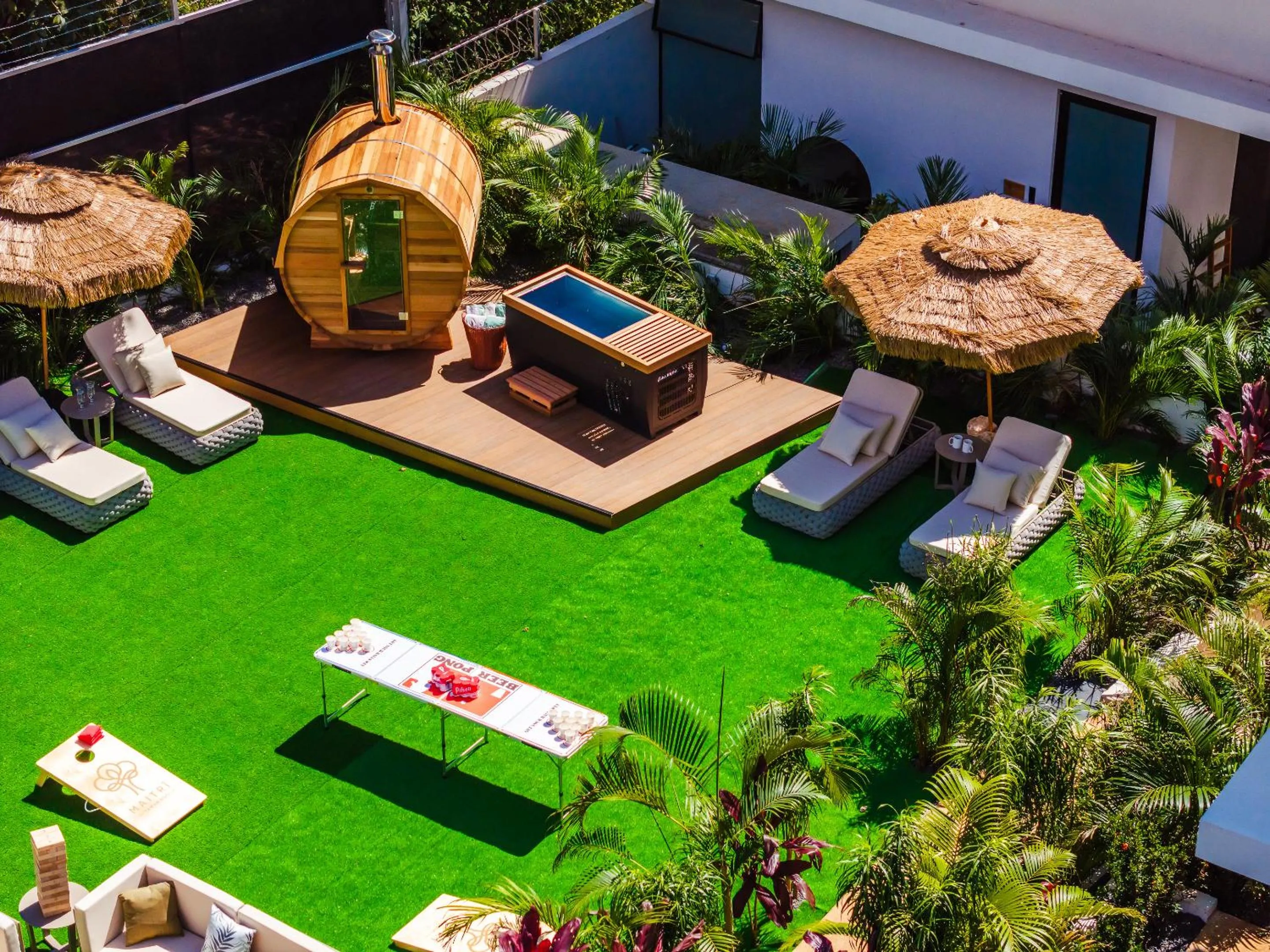 Garden in mVillas Luxury Villas with Beach Club Access & Sauna