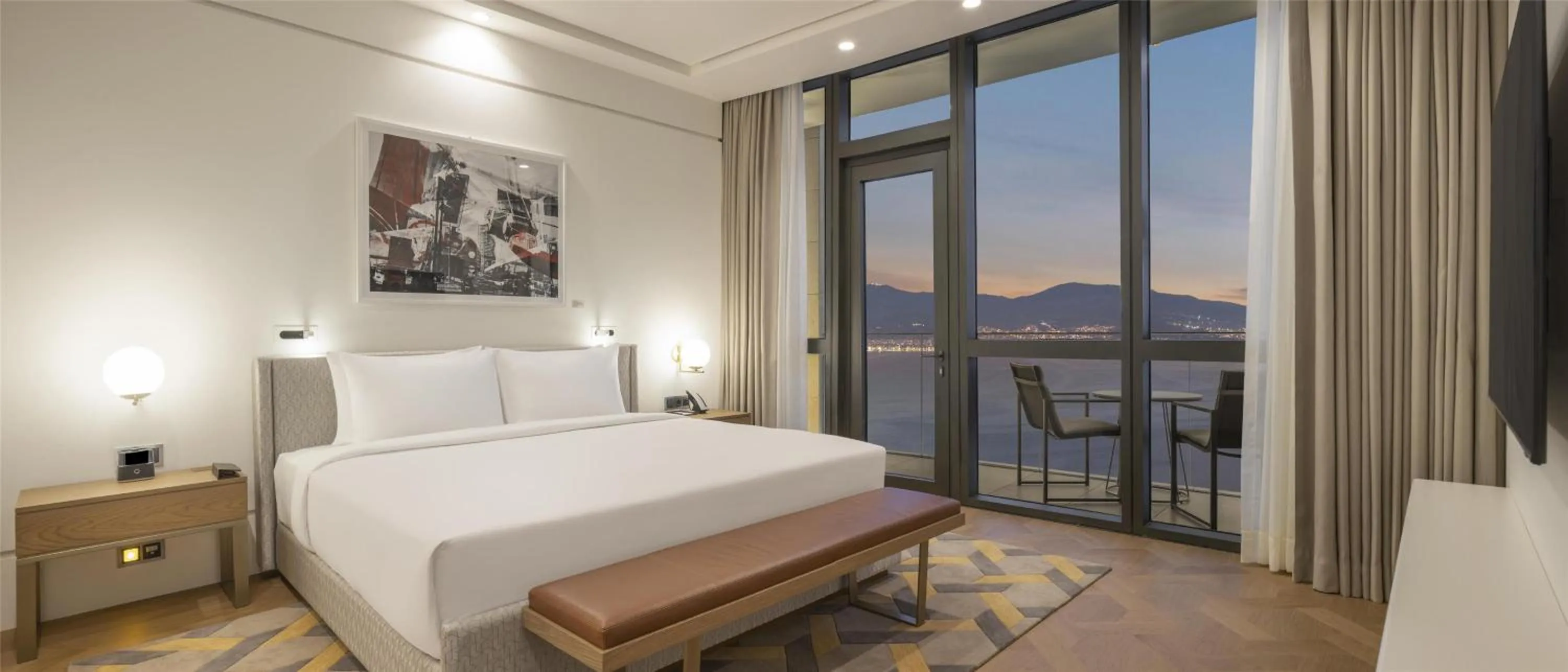 View (from property/room), Bed in Hyatt Regency Izmir IstinyePark