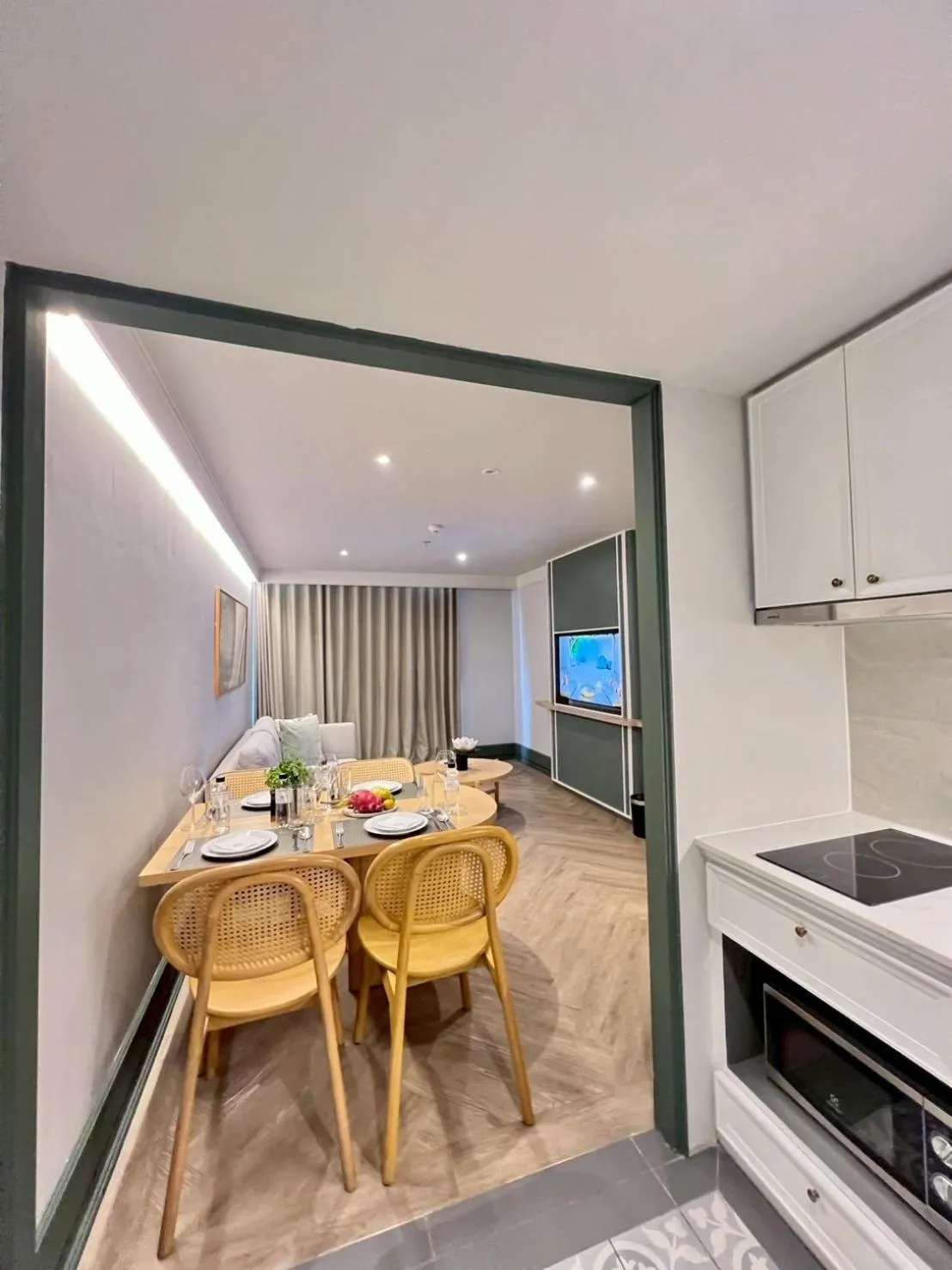 Kitchen or kitchenette in The Quarter Chaophraya by UHG